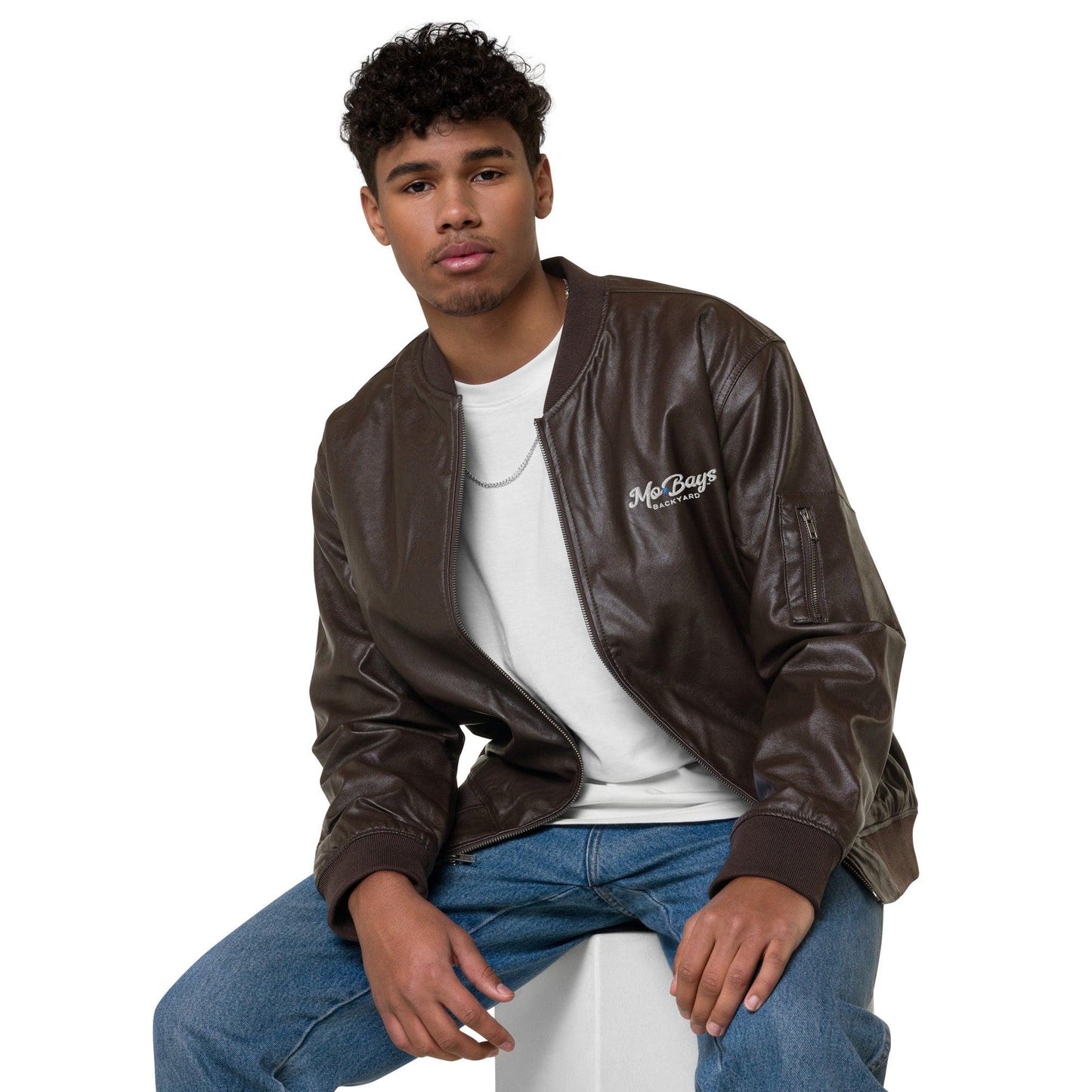 Fireball Leather Bomber Jacket - Mo'Bays Backyard