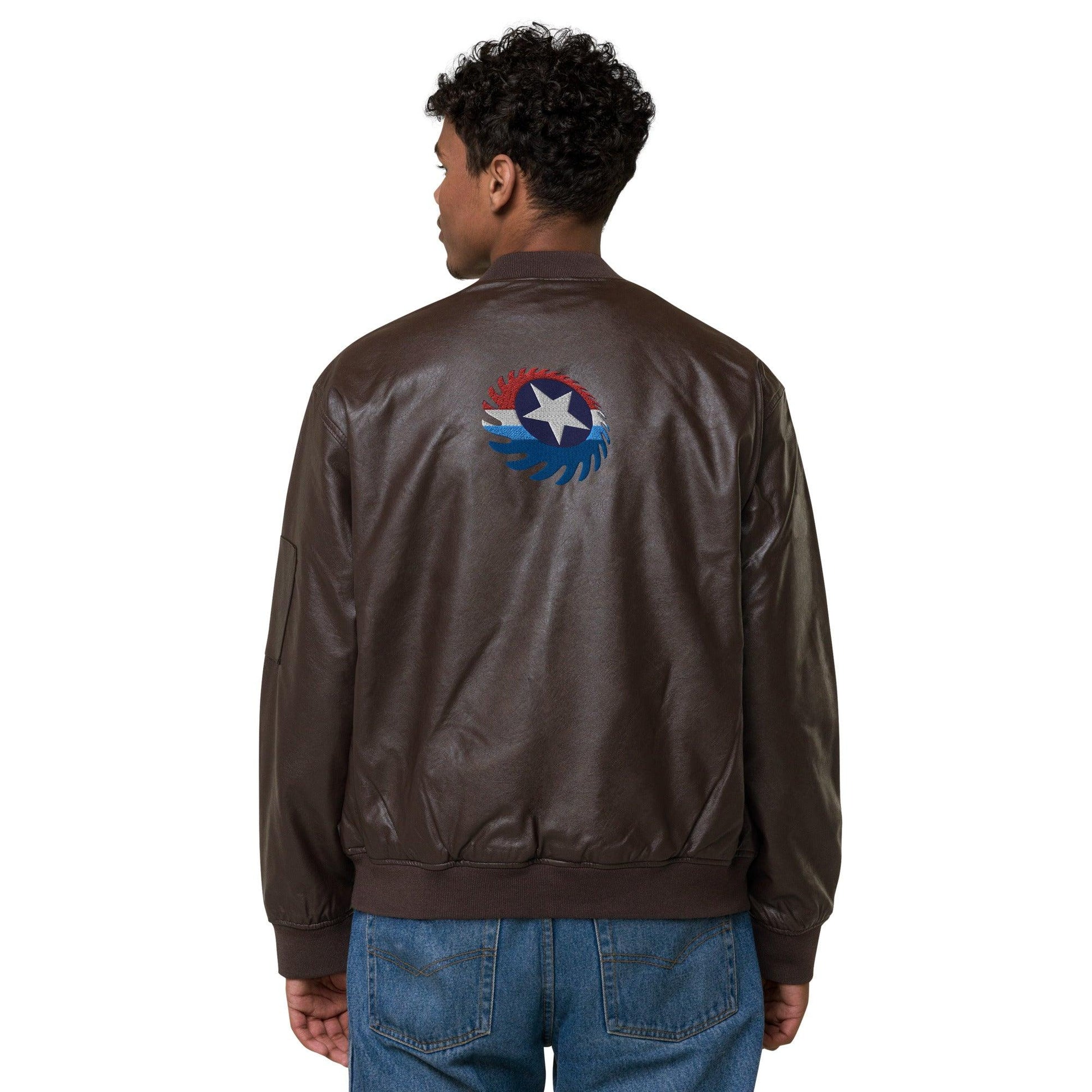 Fireball Leather Bomber Jacket - Mo'Bays Backyard