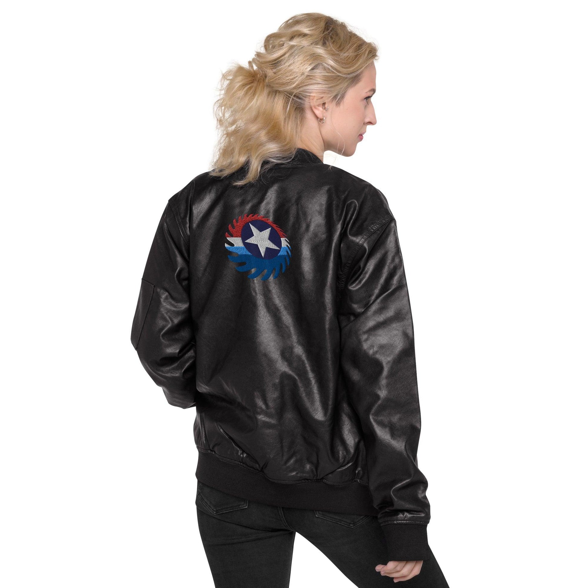 Fireball Leather Bomber Jacket - Mo'Bays Backyard