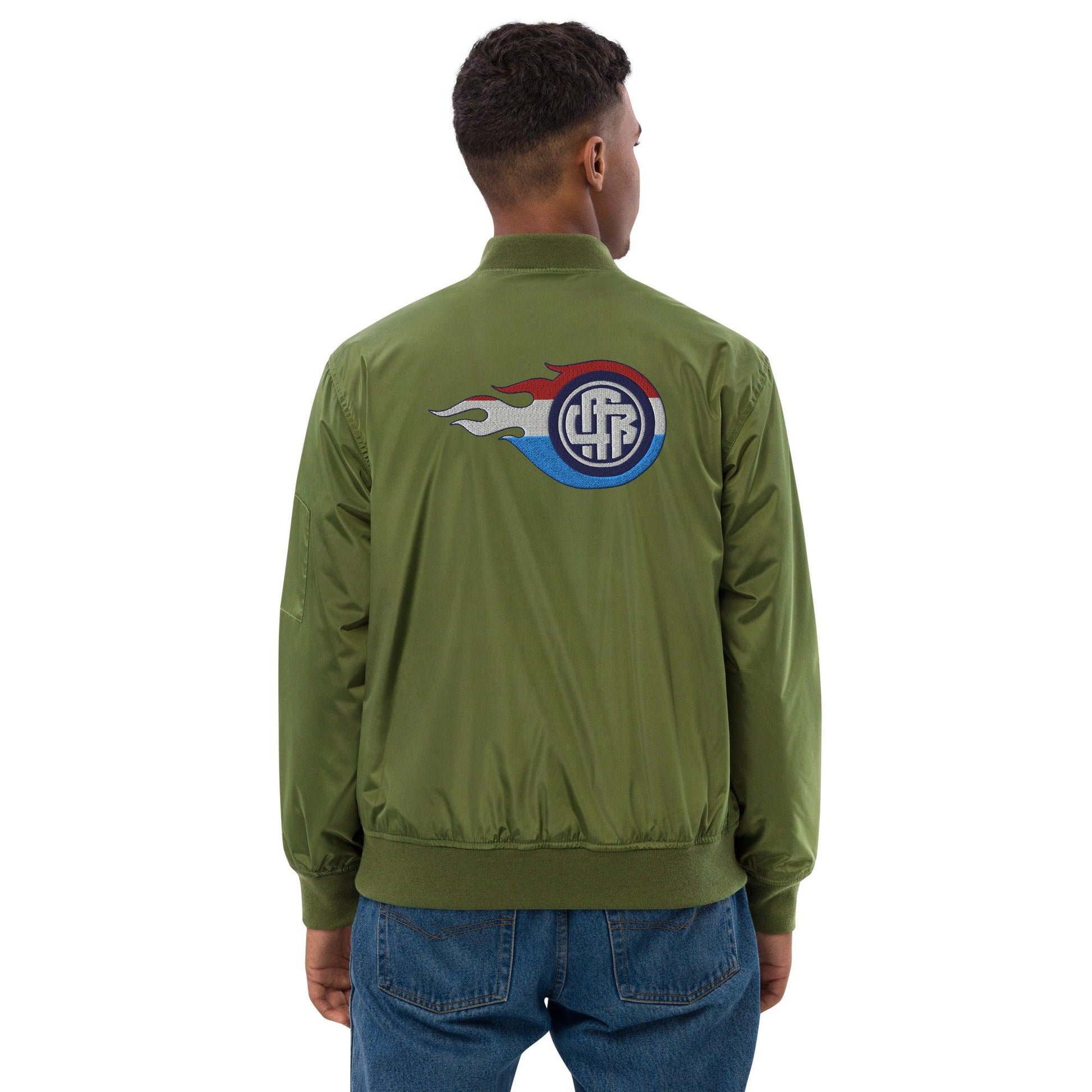 Flaming Premium Recycled Bomber Jacket - Mo'Bays Backyard