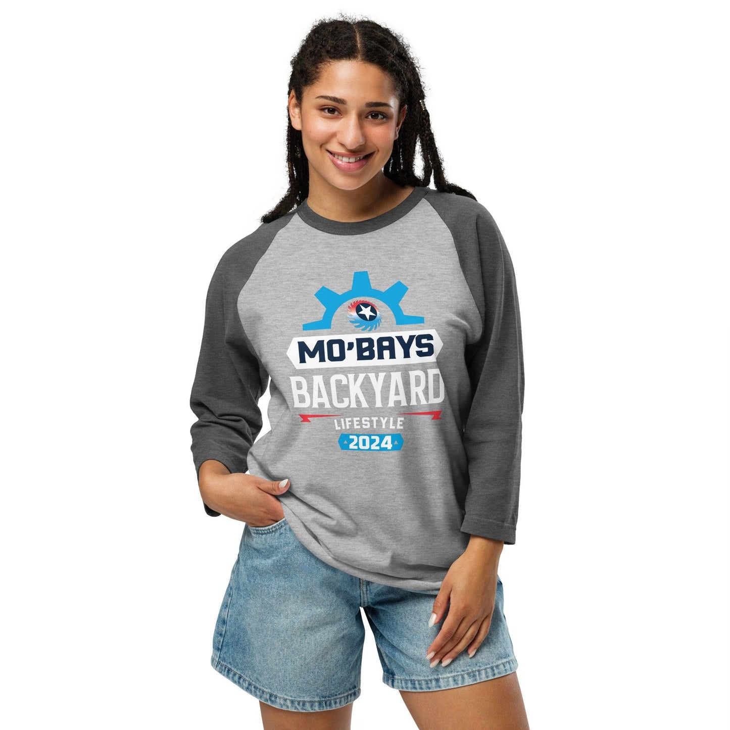 Gears 3/4 Sleeve Raglan Shirt (Dark Color) - Mo'Bays Backyard