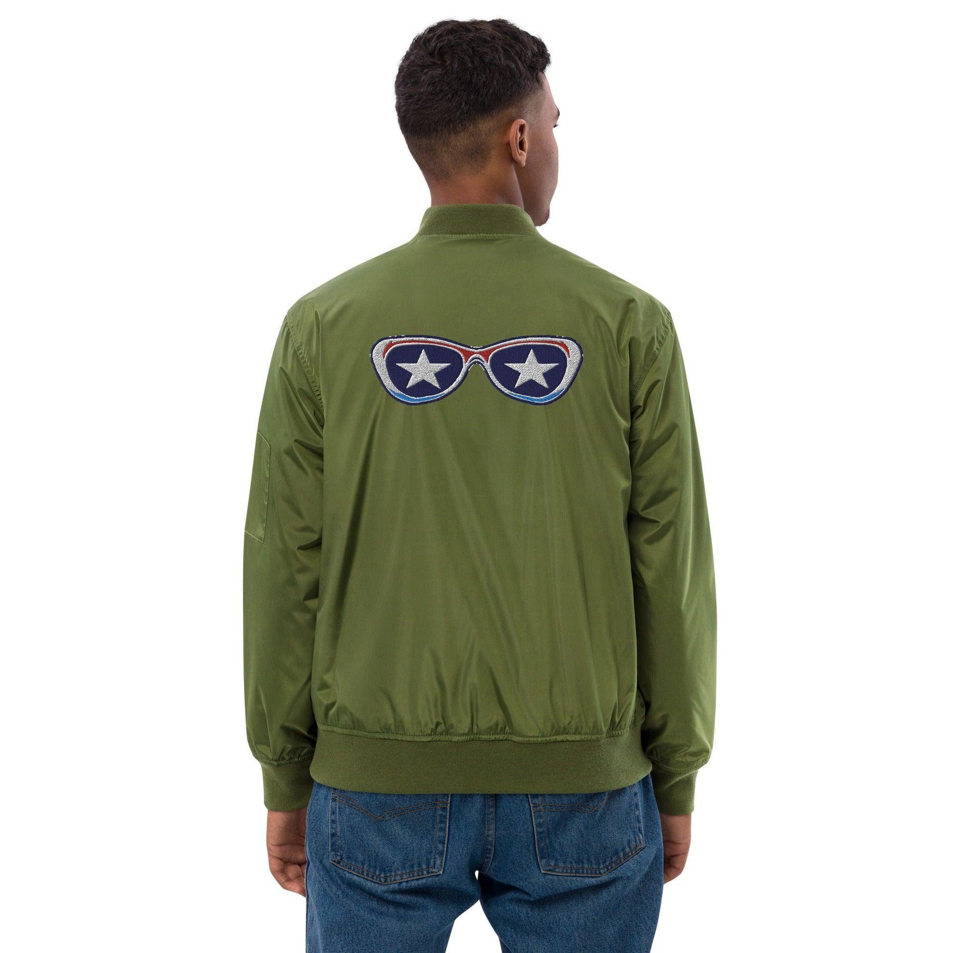 Glasses Premium Recycled Bomber Jacket - Mo'Bays Backyard