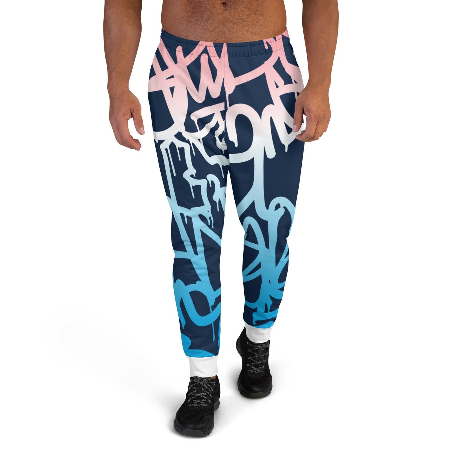 Graffiti Blue Dark Men's Joggers - Mo'Bays Backyard