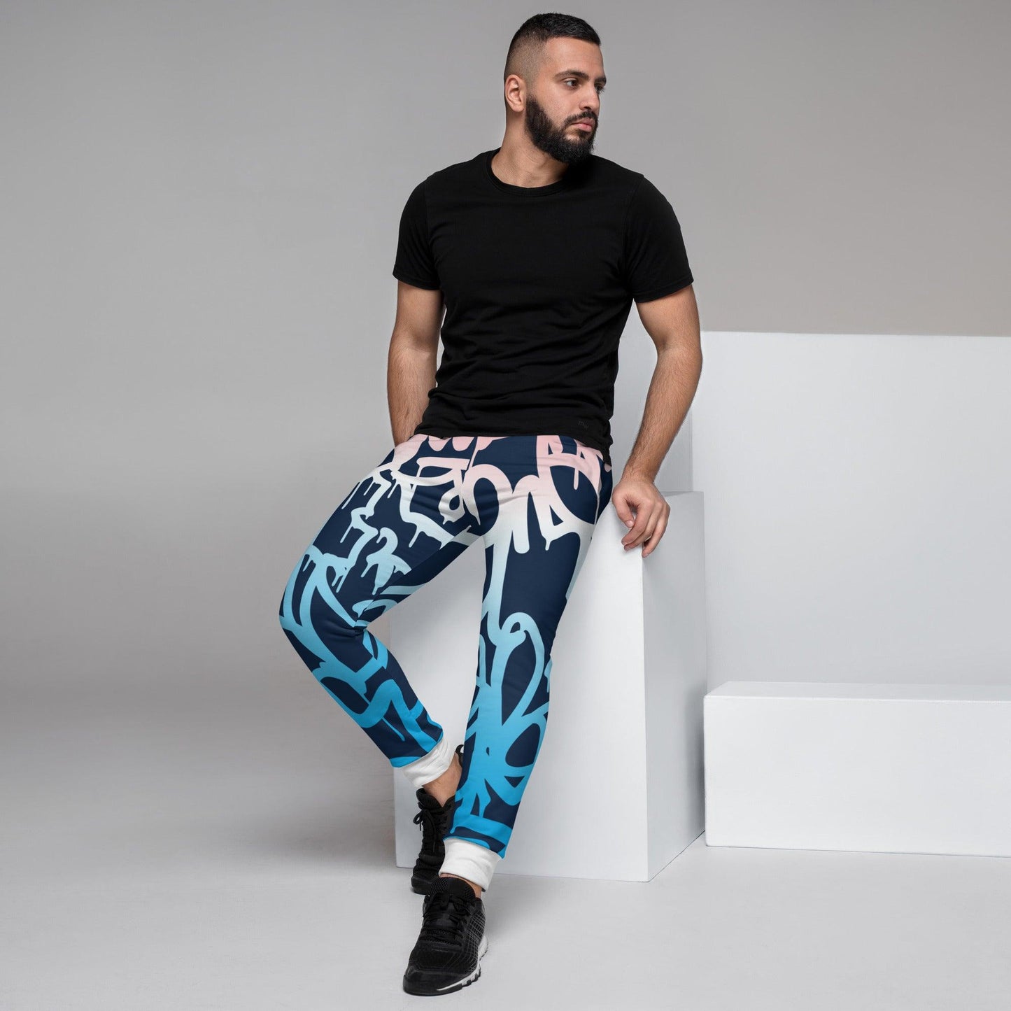 Graffiti Blue Dark Men's Joggers - Mo'Bays Backyard