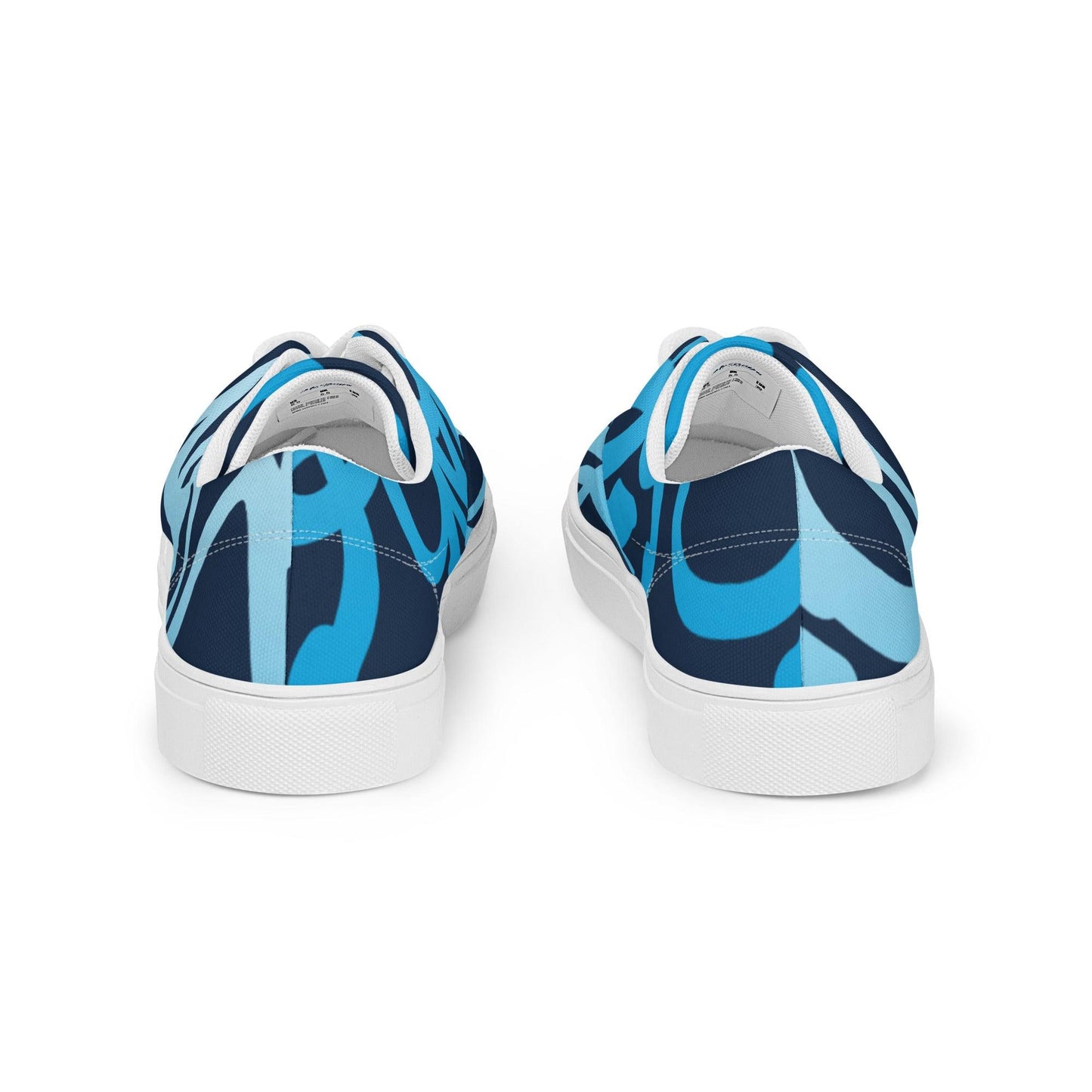 Graffiti Blue Dark Men’s Low Top Canvas Shoes - Mo'Bays Backyard