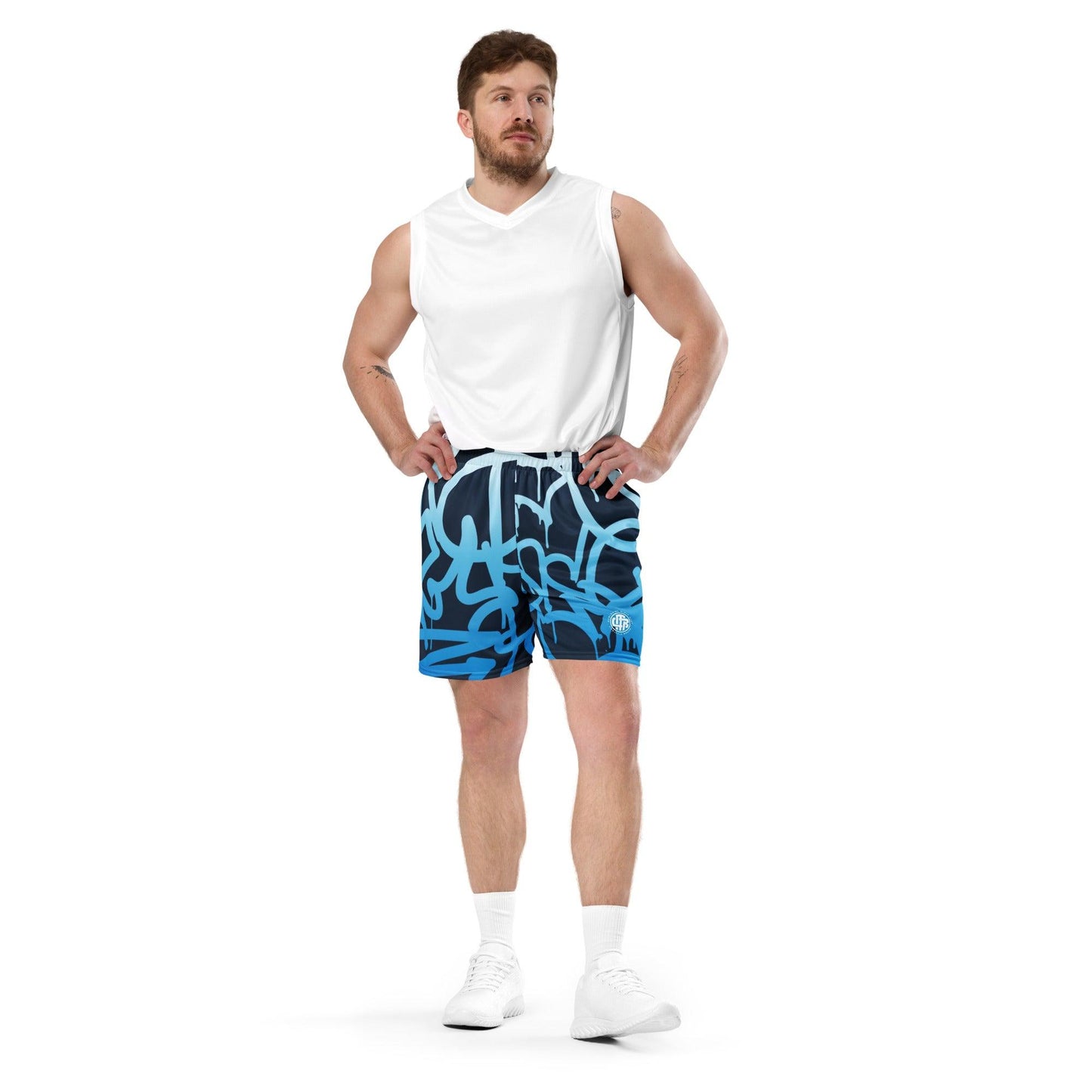 Graffiti Blue Dark Unisex Mesh Shorts - Mo'Bays Backyard