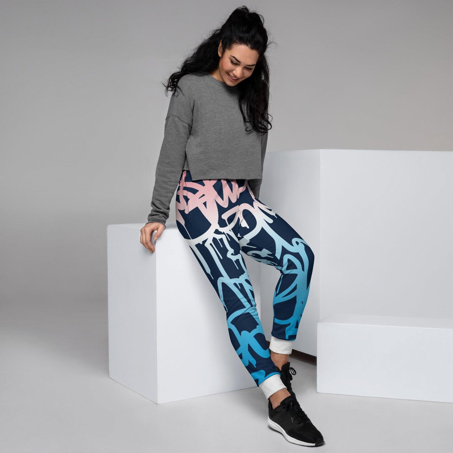 Graffiti Blue Dark Women's Joggers - Mo'Bays Backyard