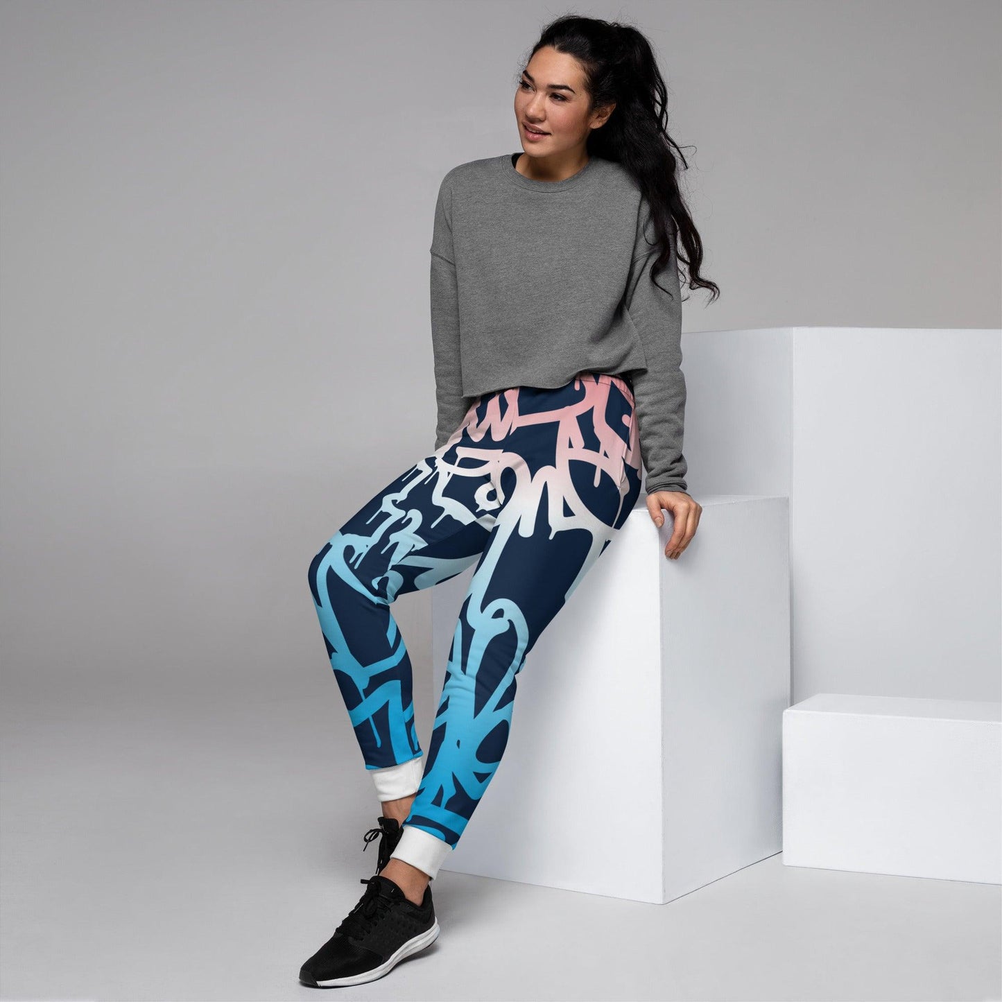 Graffiti Blue Dark Women's Joggers - Mo'Bays Backyard