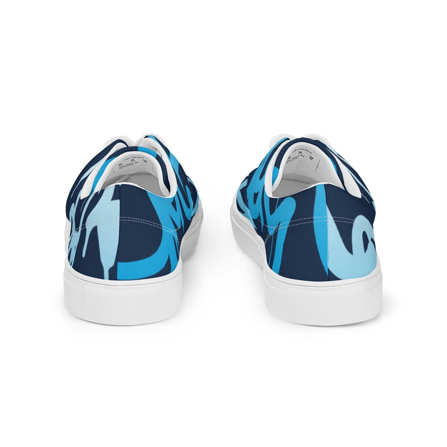 Graffiti Blue Dark Women’s Low Top Canvas Shoes - Mo'Bays Backyard