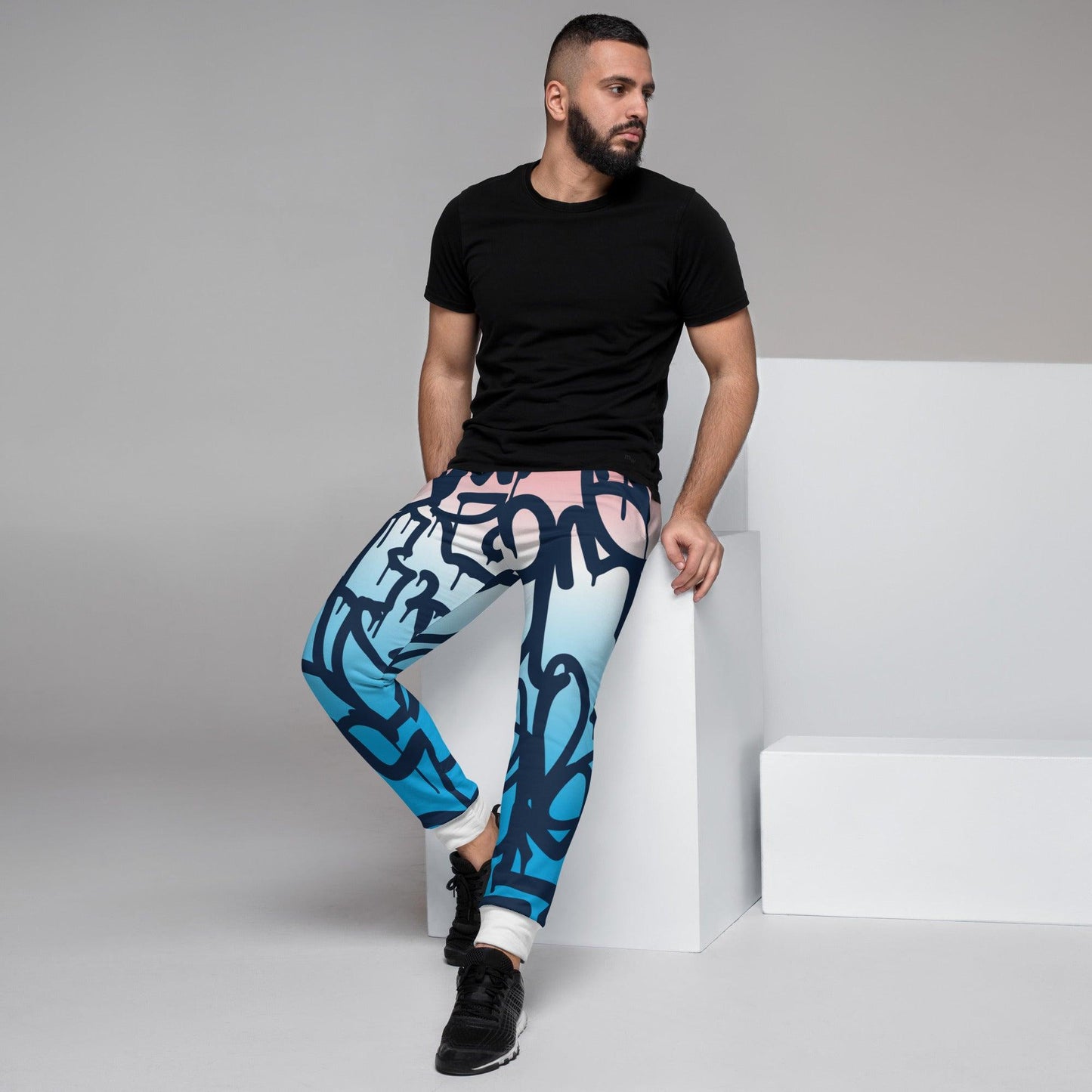 Graffiti Blue Light Men's Joggers - Mo'Bays Backyard