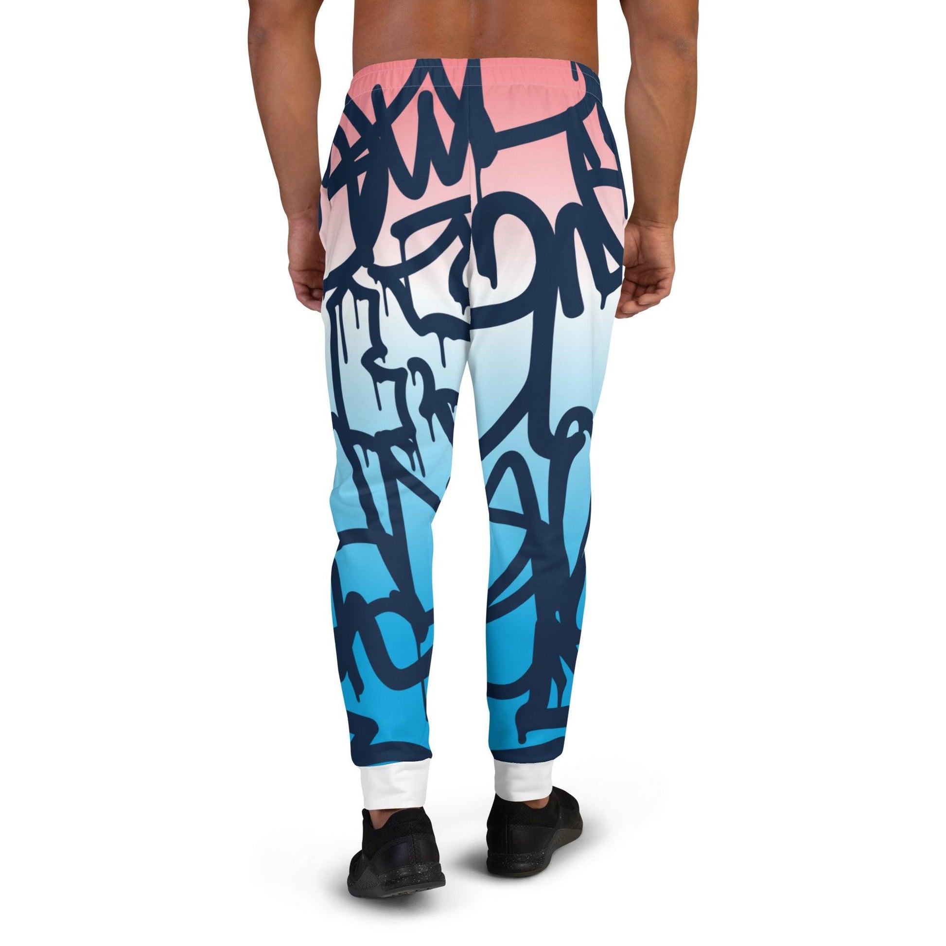 Graffiti Blue Light Men's Joggers - Mo'Bays Backyard