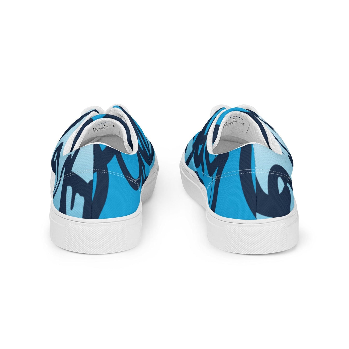 Graffiti Blue Light Men’s Low Top Canvas Shoes - Mo'Bays Backyard