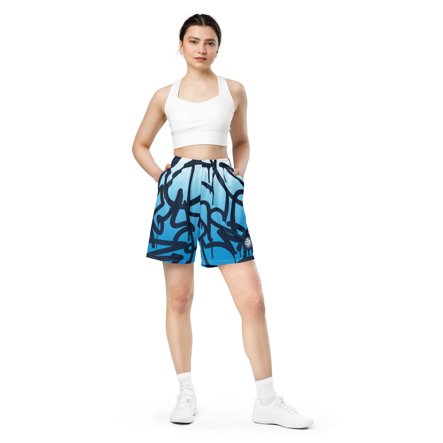 Graffiti Blue Light Unisex Mesh Shorts - Mo'Bays Backyard