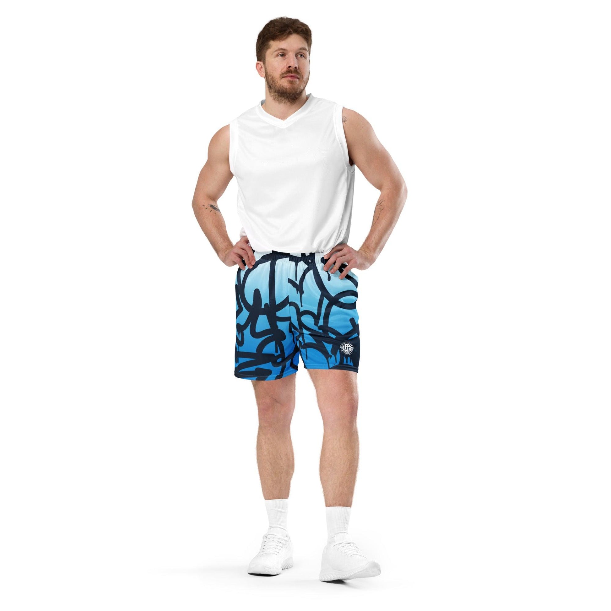 Graffiti Blue Light Unisex Mesh Shorts - Mo'Bays Backyard