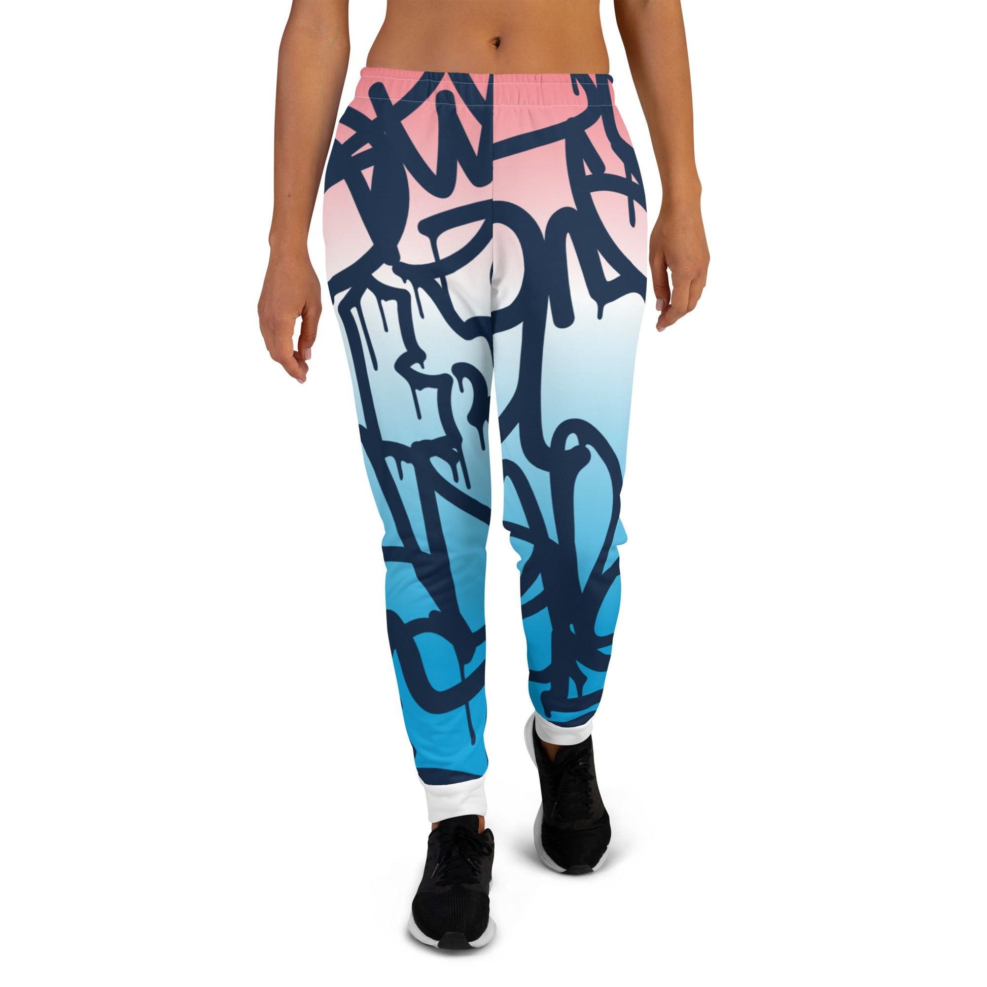 Graffiti Blue Light Women's Joggers - Mo'Bays Backyard