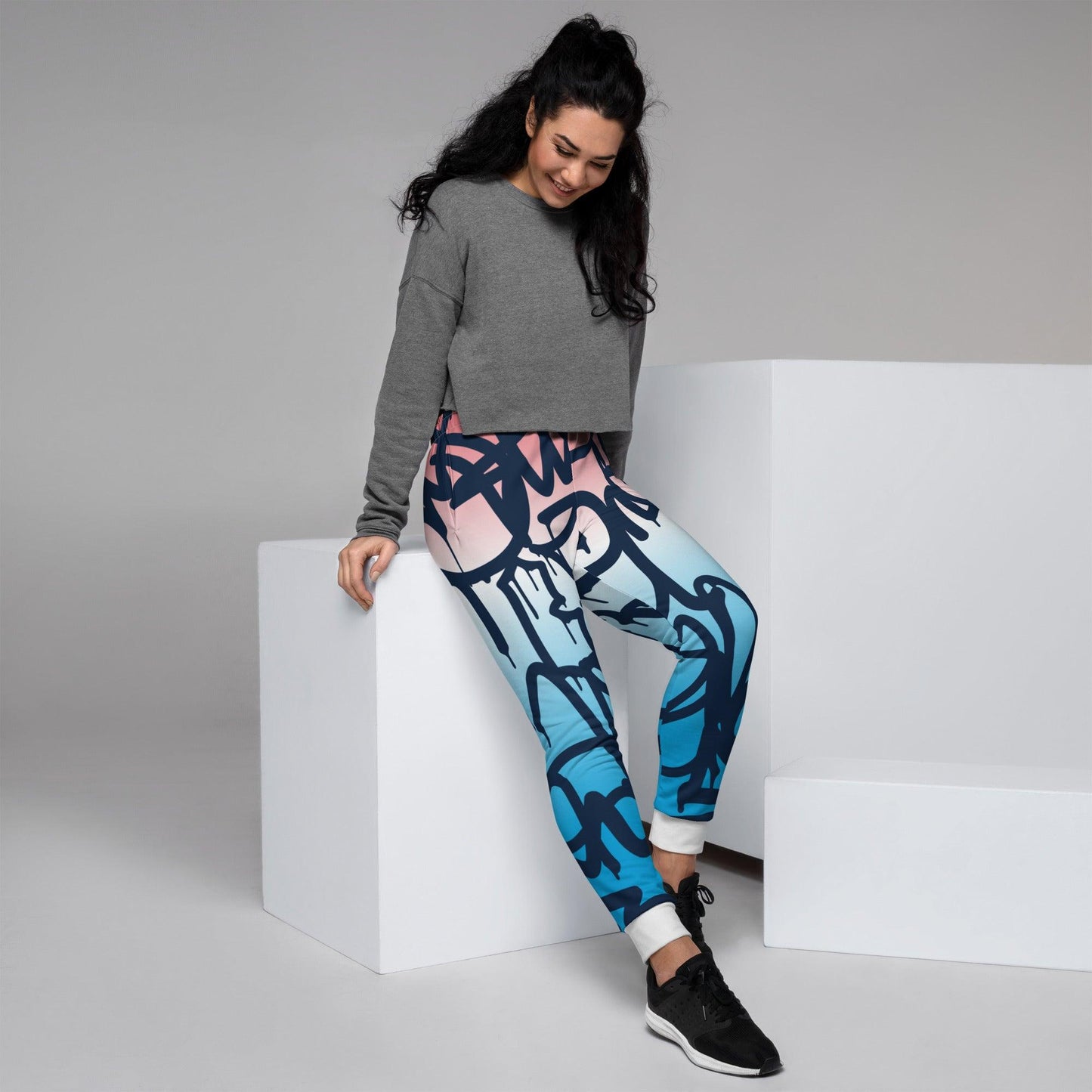 Graffiti Blue Light Women's Joggers - Mo'Bays Backyard