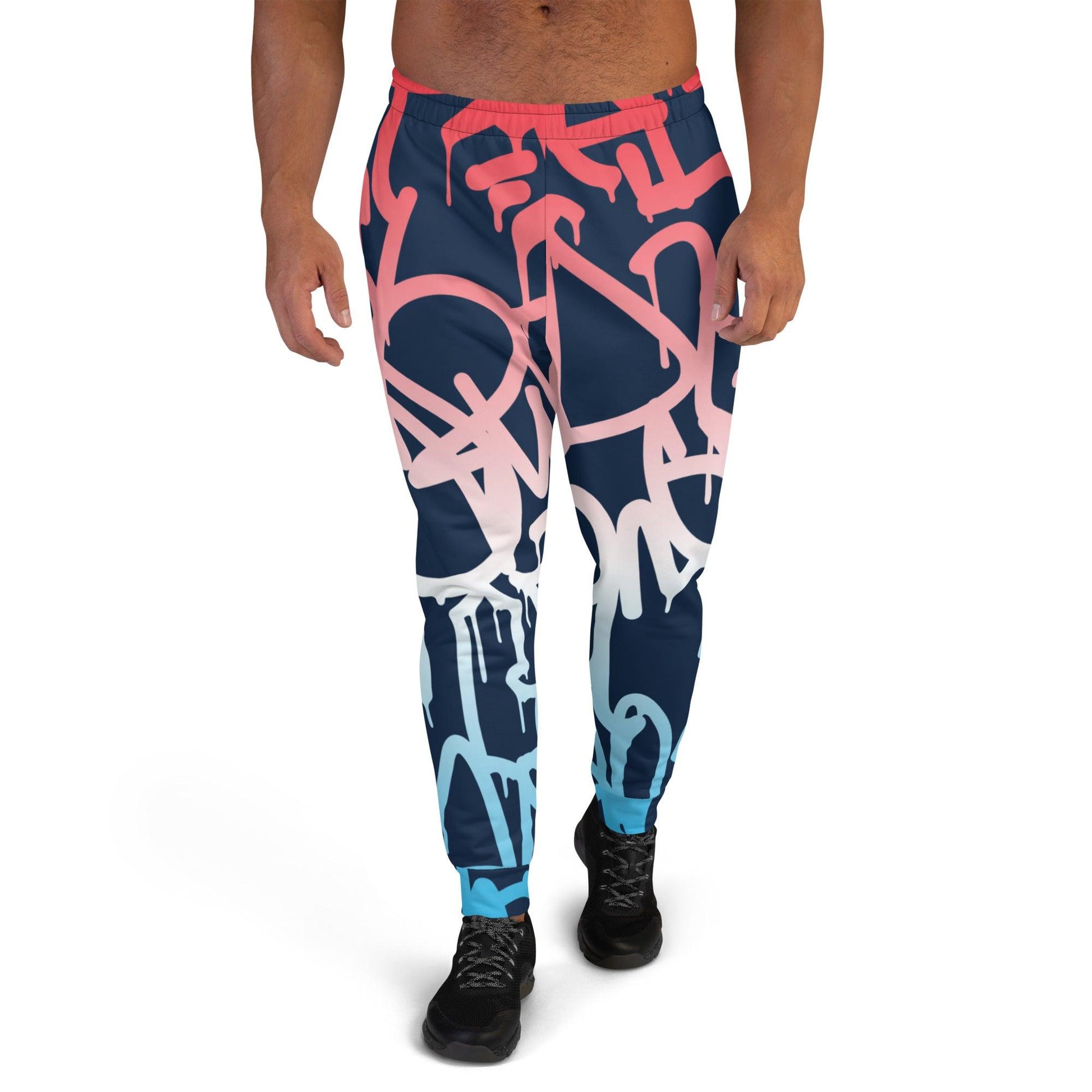 Graffiti Red Dark Men's Joggers - Mo'Bays Backyard