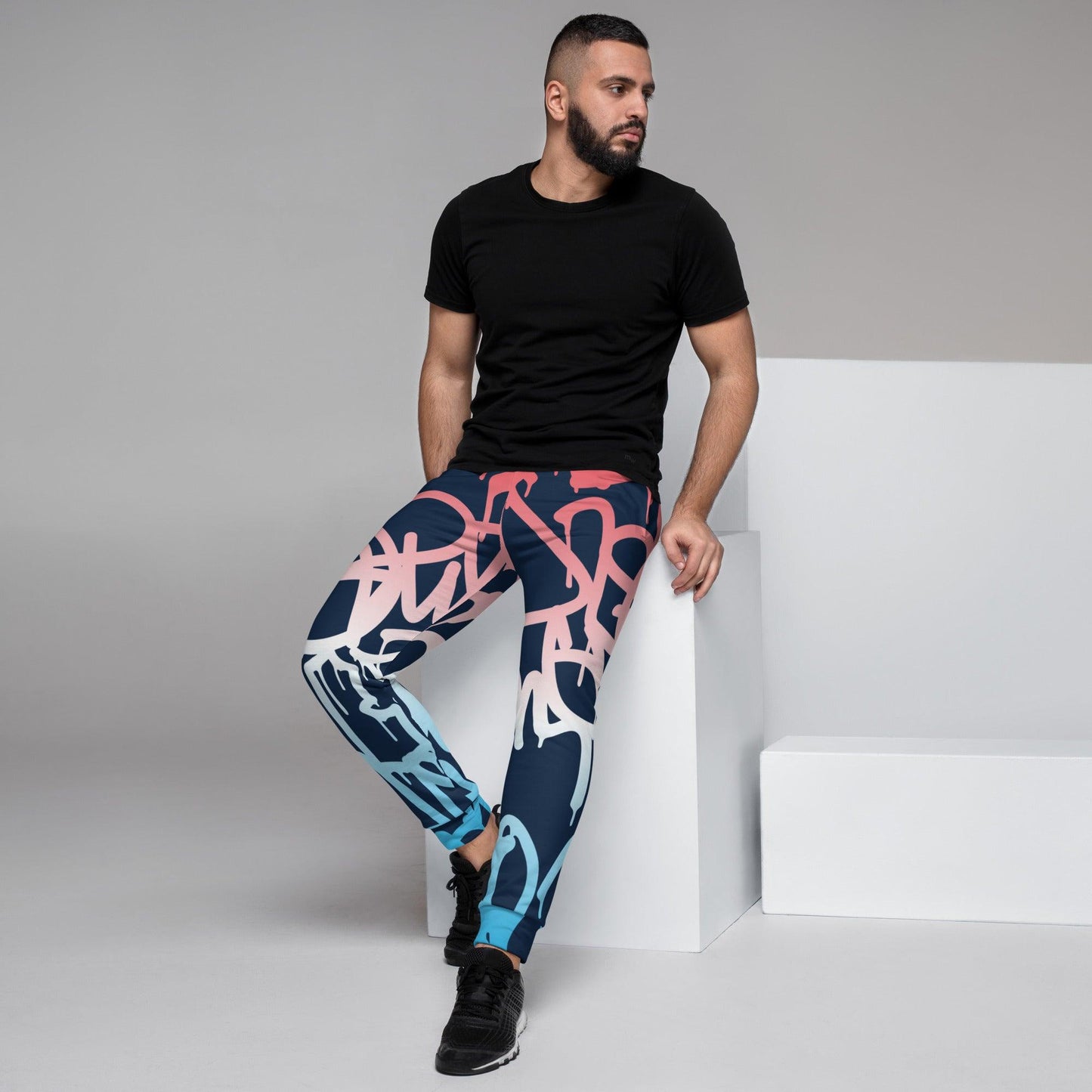 Graffiti Red Dark Men's Joggers - Mo'Bays Backyard