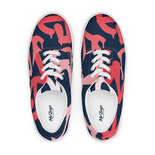 Graffiti Red Dark Men’s Low Top Canvas Shoes - Mo'Bays Backyard