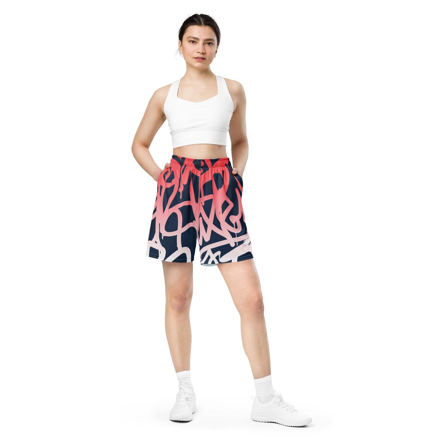 Graffiti Red Dark Unisex Mesh Shorts - Mo'Bays Backyard