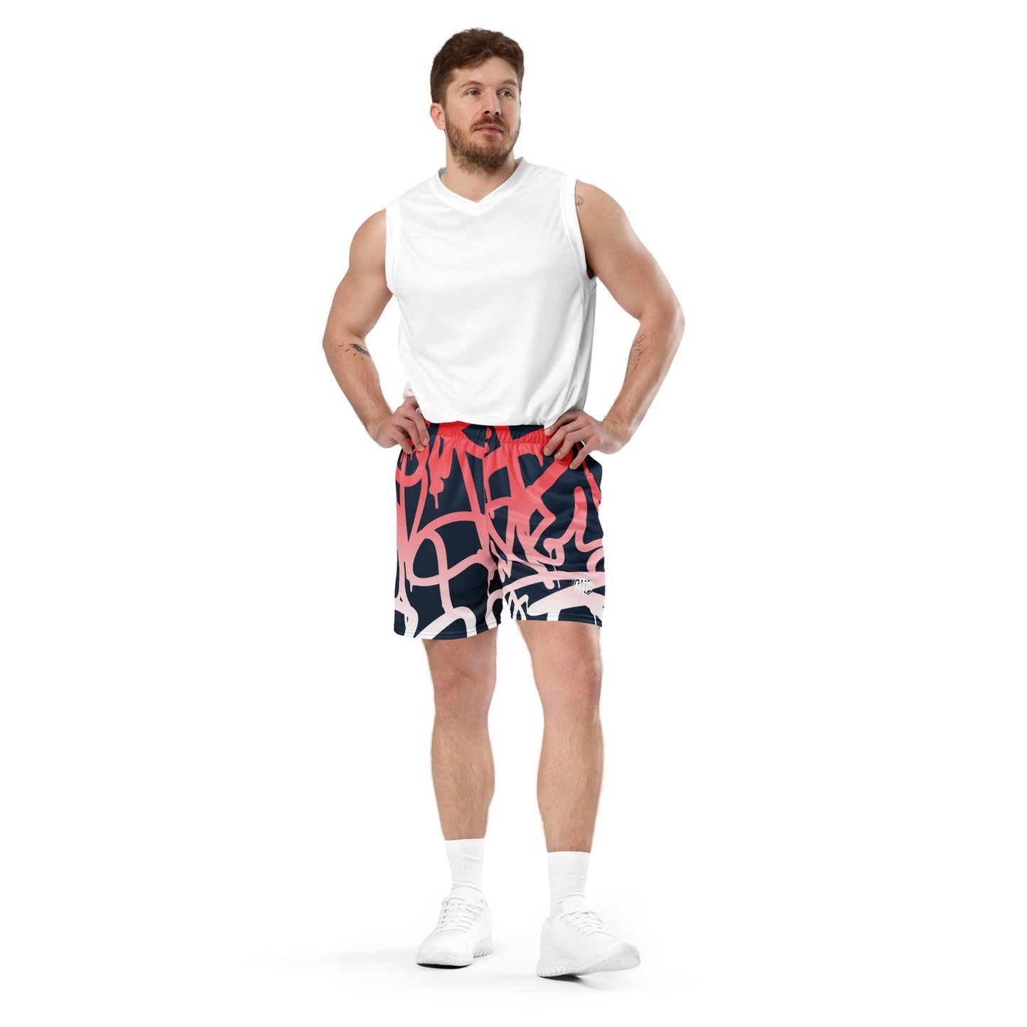 Graffiti Red Dark Unisex Mesh Shorts - Mo'Bays Backyard