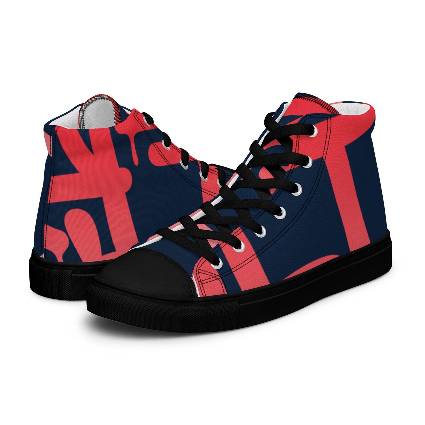 Traffic Red Dark Women’s High Top Canvas Shoes - Mo'Bays Backyard