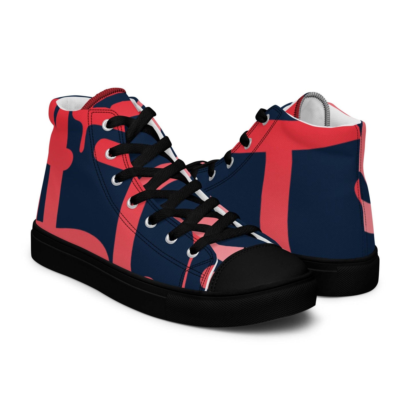 Traffic Red Dark Women’s High Top Canvas Shoes - Mo'Bays Backyard