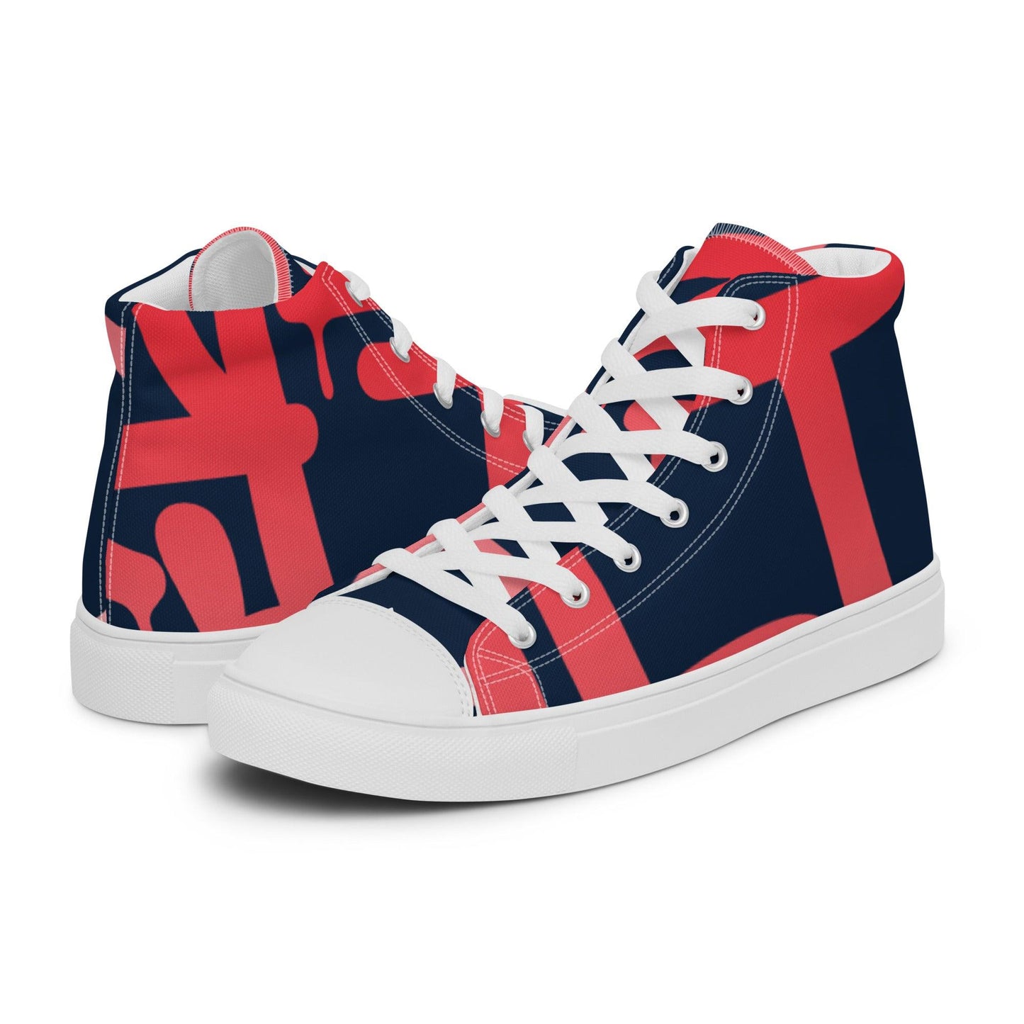 Traffic Red Dark Women’s High Top Canvas Shoes - Mo'Bays Backyard