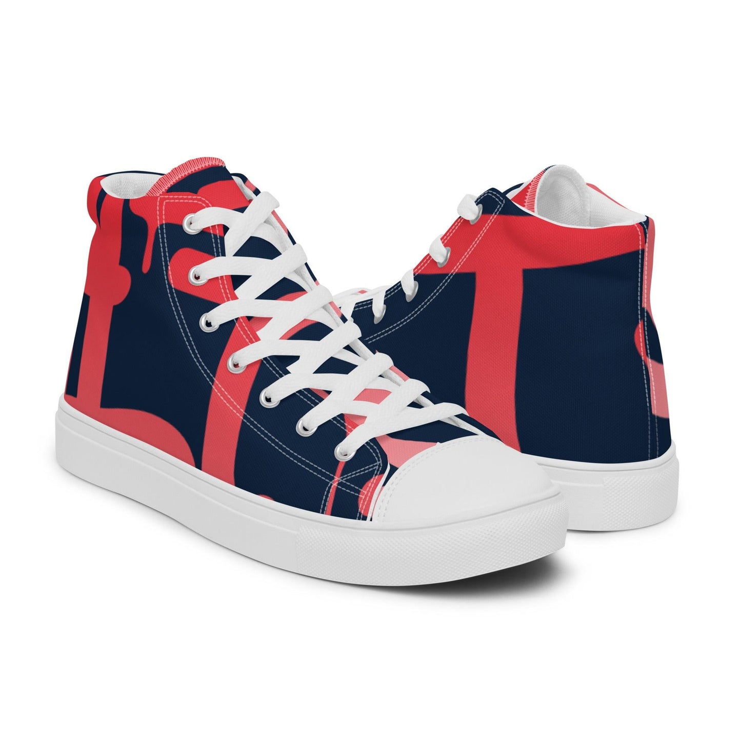 Traffic Red Dark Women’s High Top Canvas Shoes - Mo'Bays Backyard