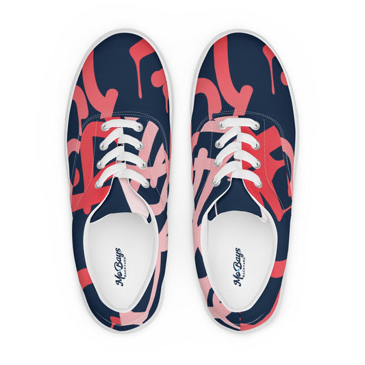 Graffiti Red Dark Women’s Low Top Canvas Shoes - Mo'Bays Backyard