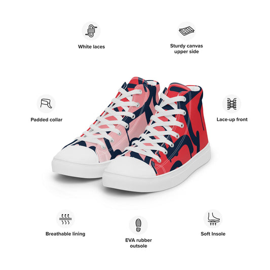 Graffiti Red Light Men’s High Top Canvas Shoes - Mo'Bays Backyard