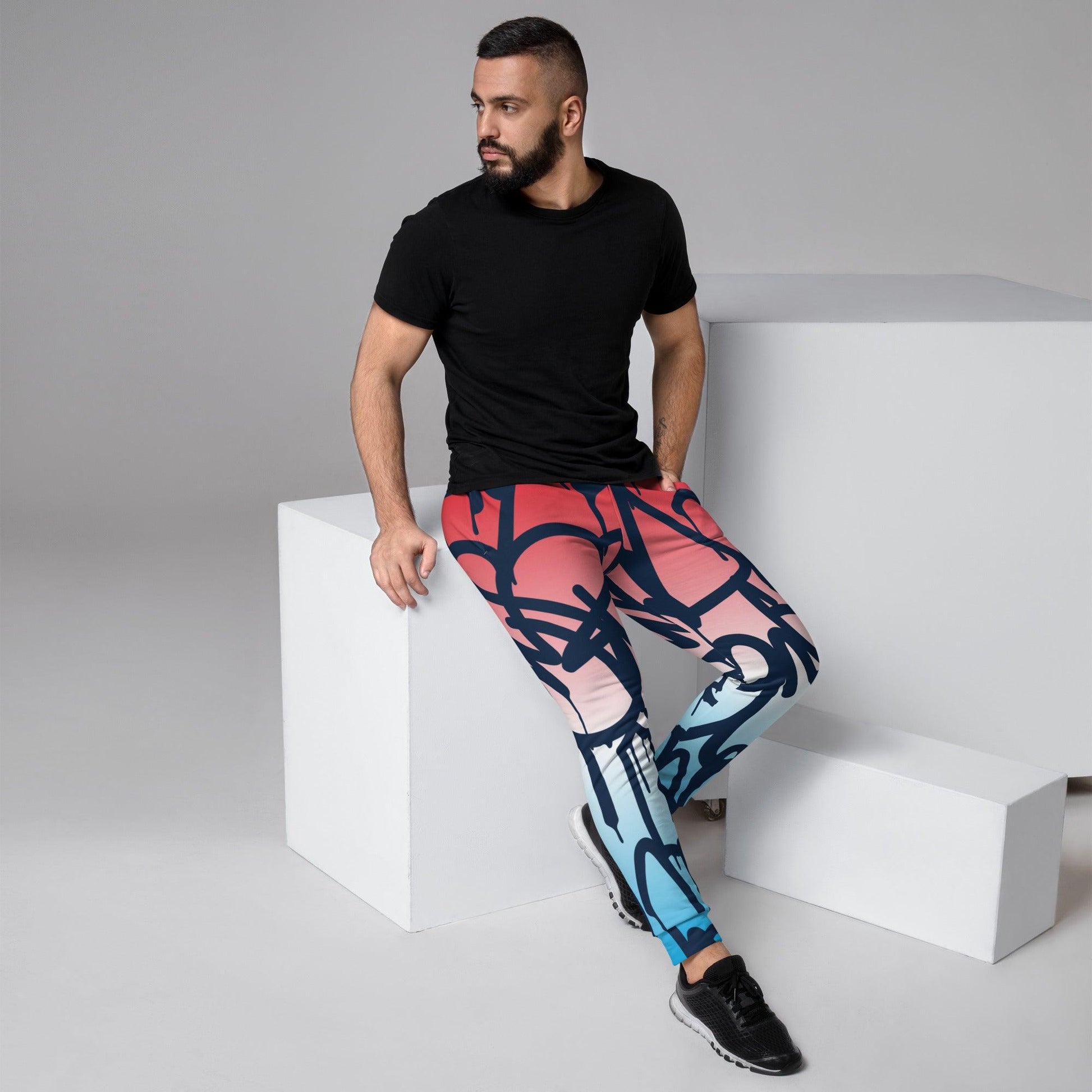 Graffiti Red Light Men's Joggers - Mo'Bays Backyard