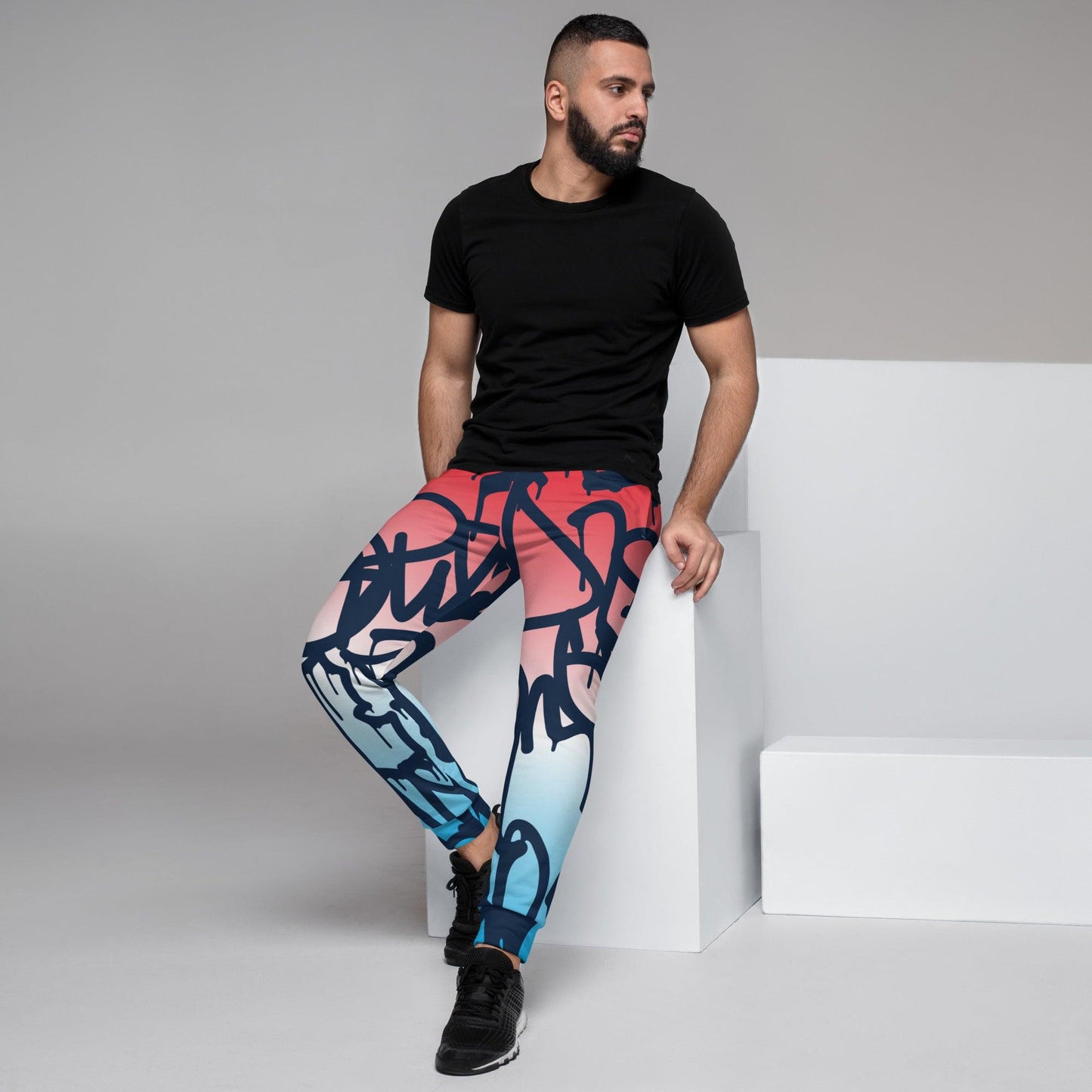 Graffiti Red Light Men's Joggers - Mo'Bays Backyard