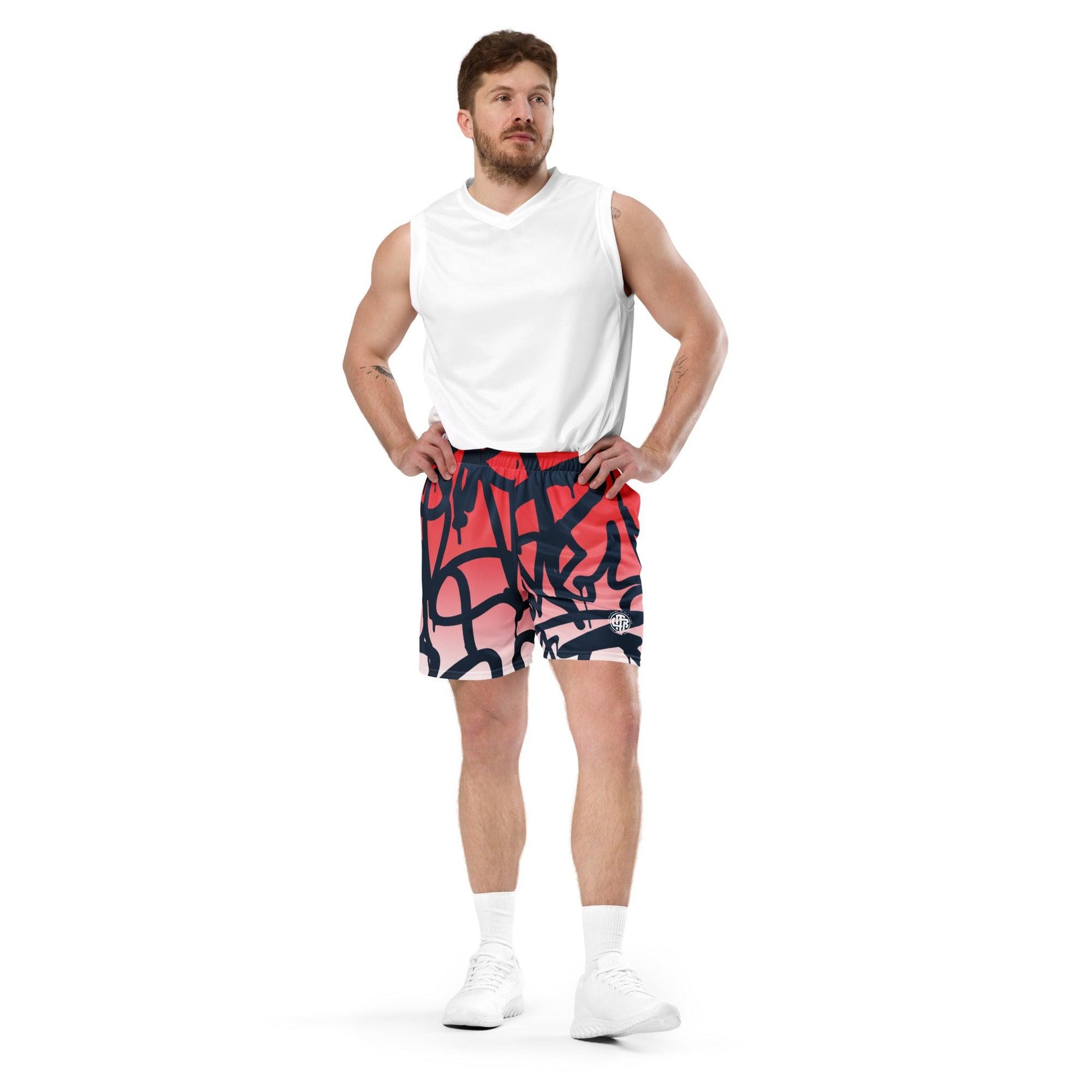 Graffiti Red Light Unisex Mesh Shorts - Mo'Bays Backyard