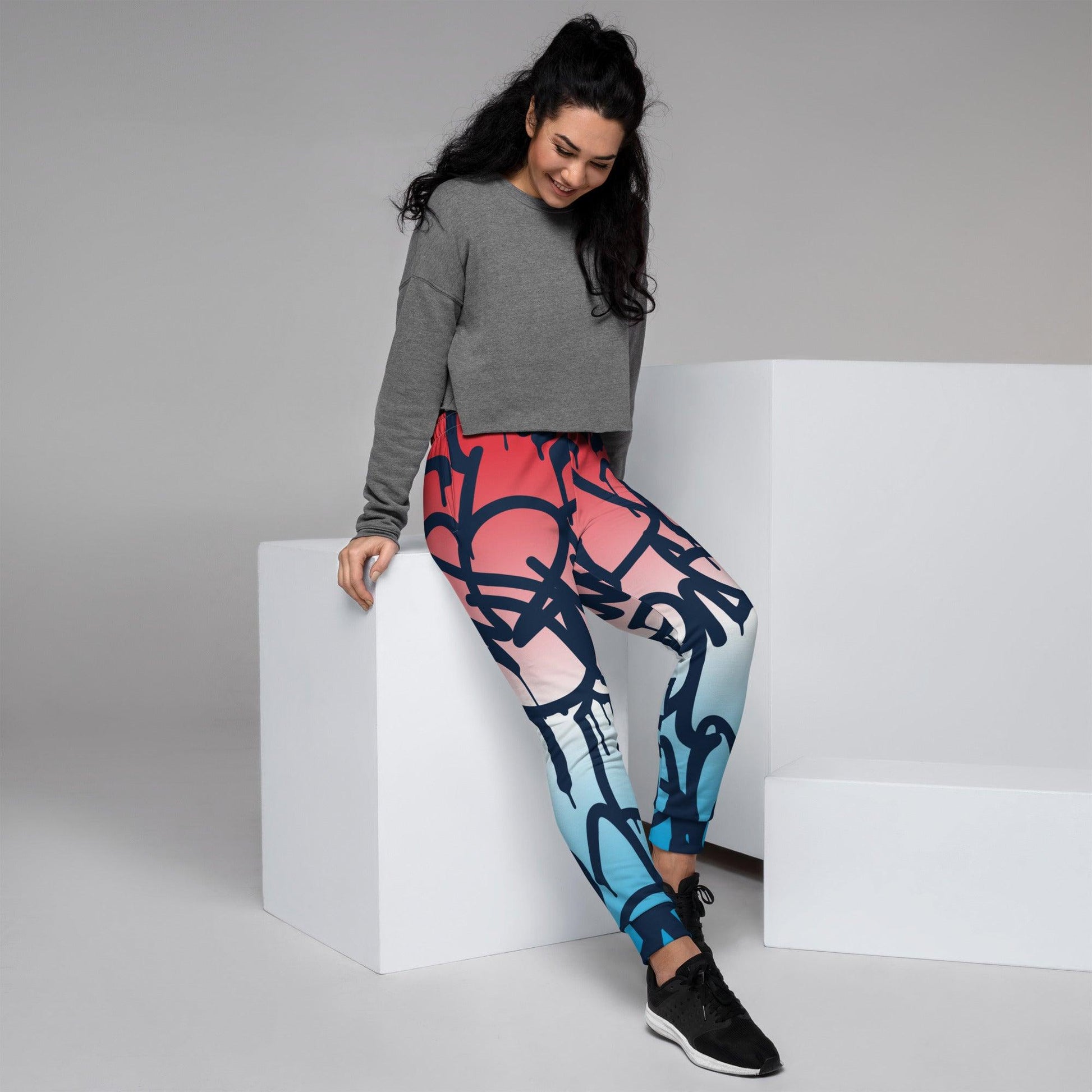 Graffiti Red Light Women's Joggers - Mo'Bays Backyard