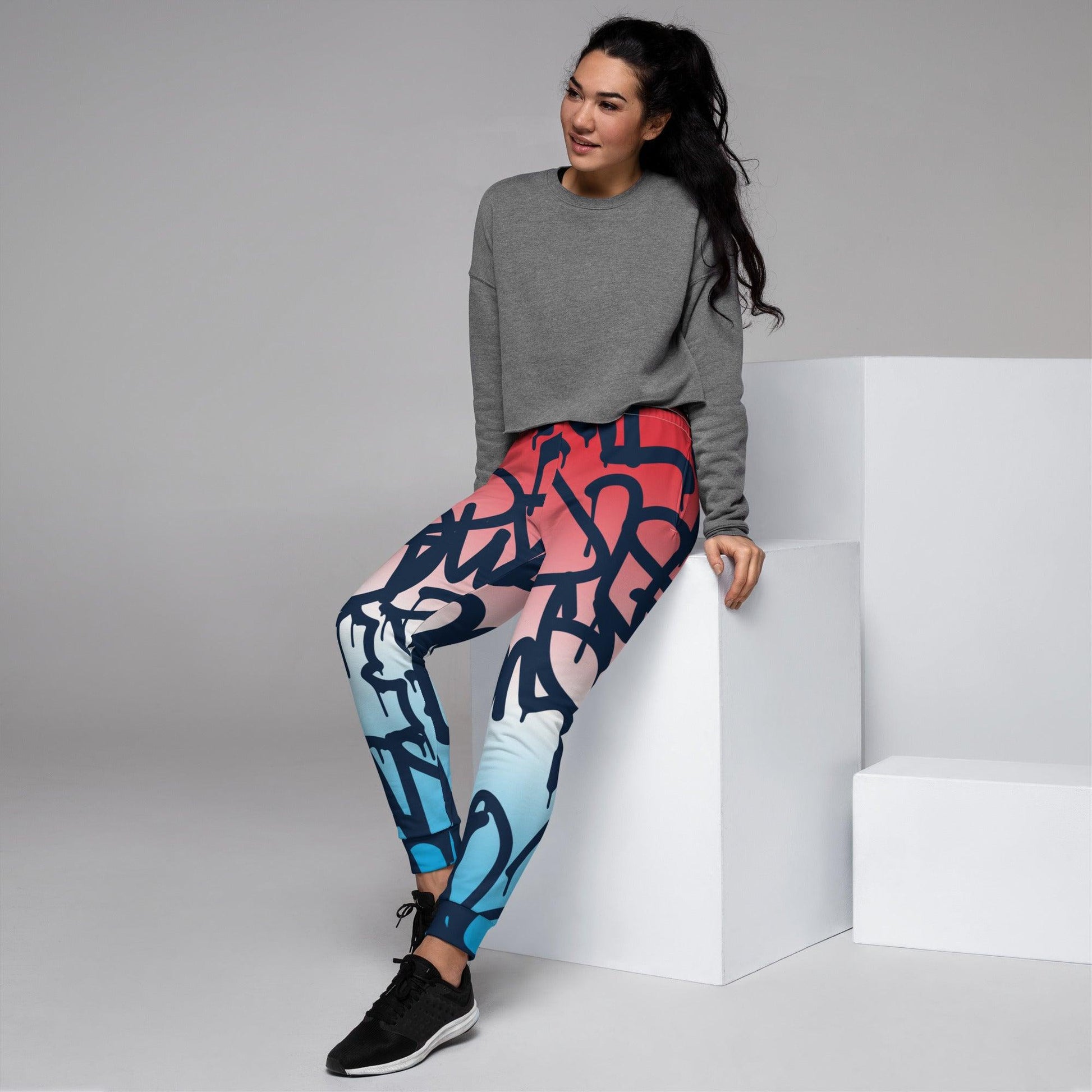 Graffiti Red Light Women's Joggers - Mo'Bays Backyard