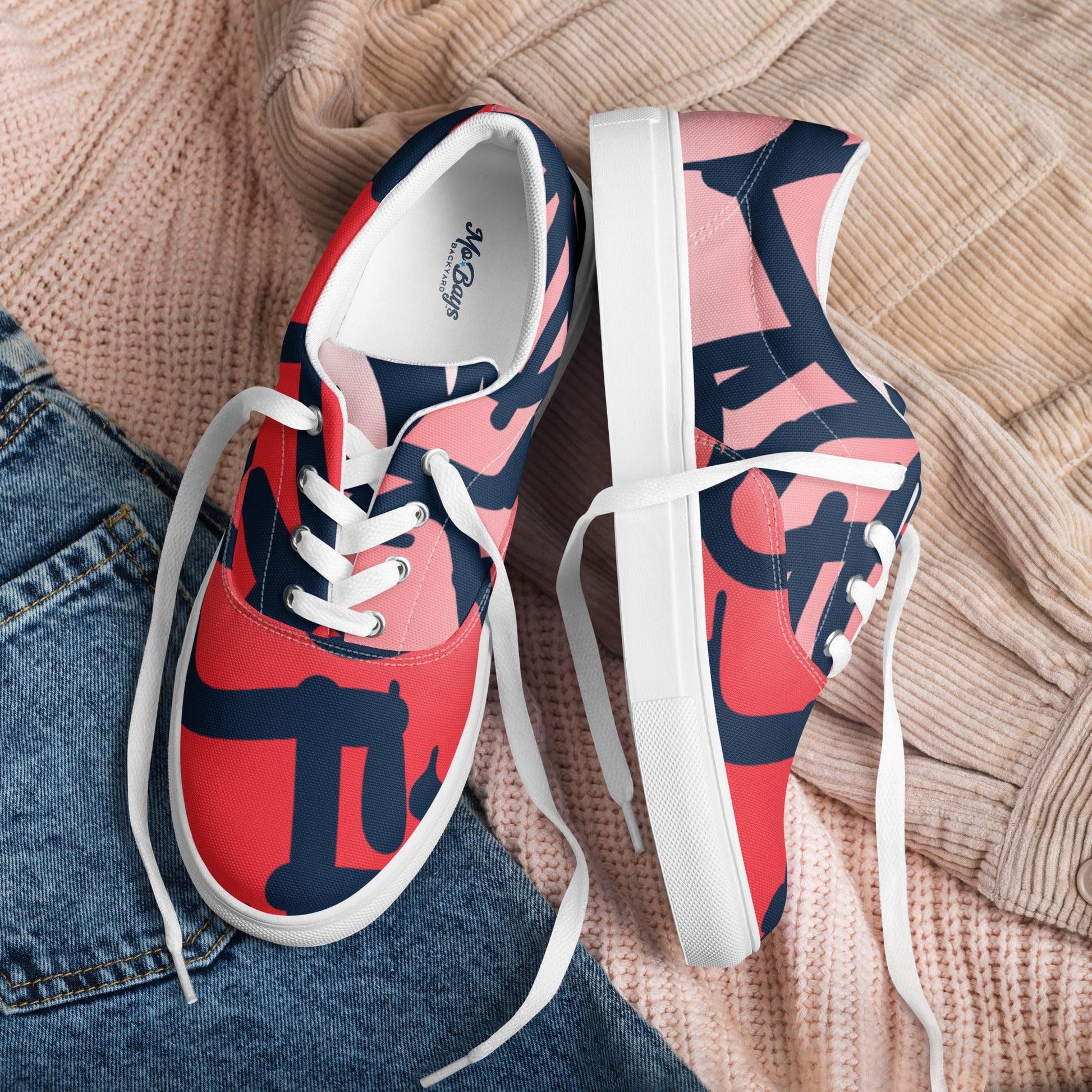 Graffiti Red Light Women’s Low Top Canvas Shoes - Mo'Bays Backyard