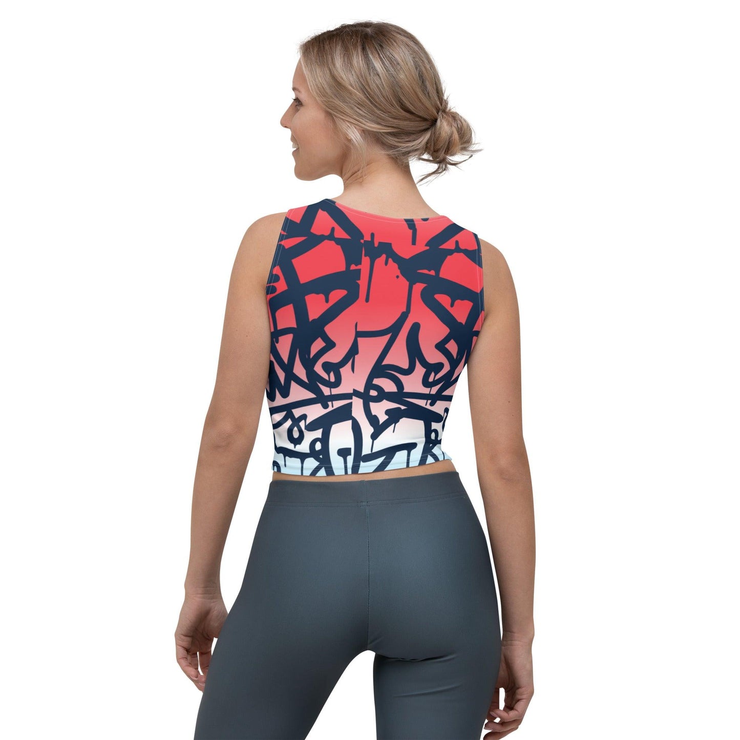 Graffiti Red Light Women's Organic Crop Top - Mo'Bays Backyard