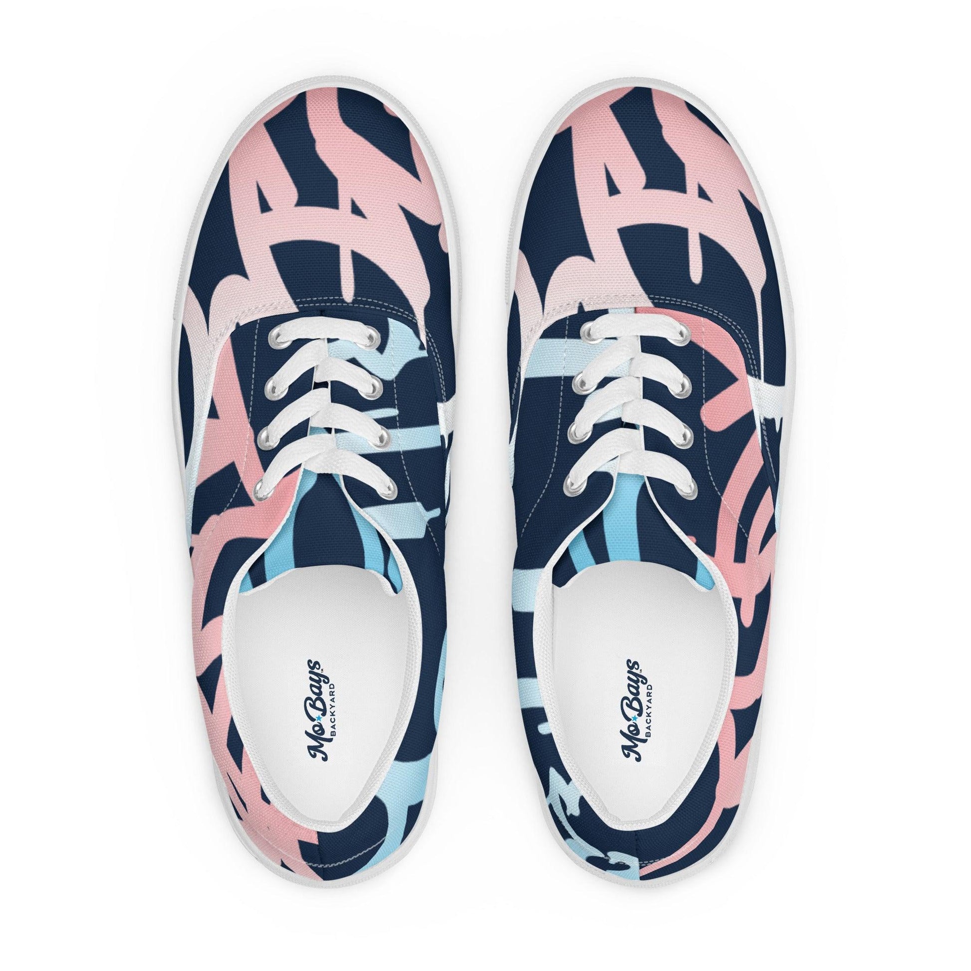 Graffiti White Dark Women’s Low Top Canvas Shoes - Mo'Bays Backyard