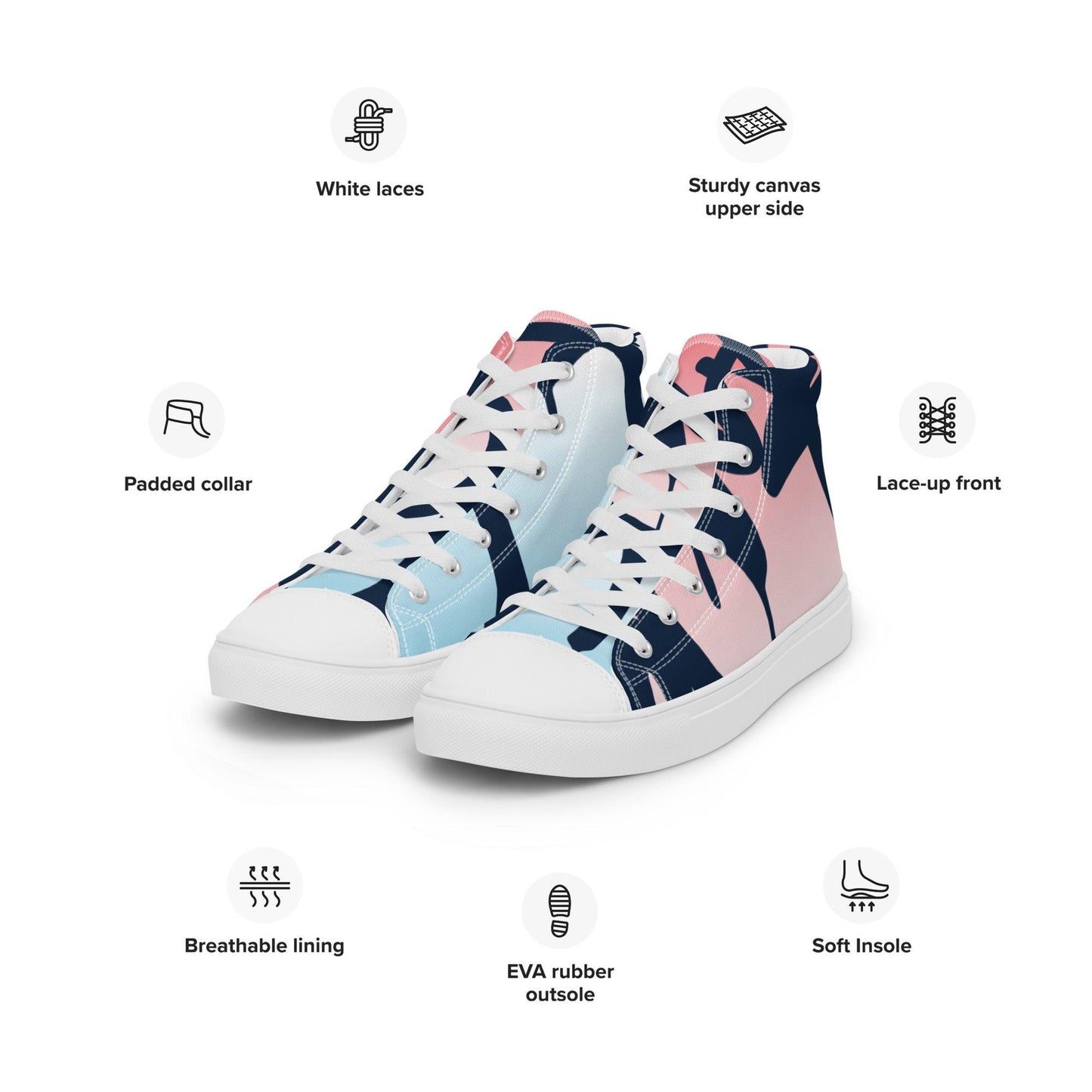 Graffiti White Light Men’s High Top Canvas Shoes - Mo'Bays Backyard