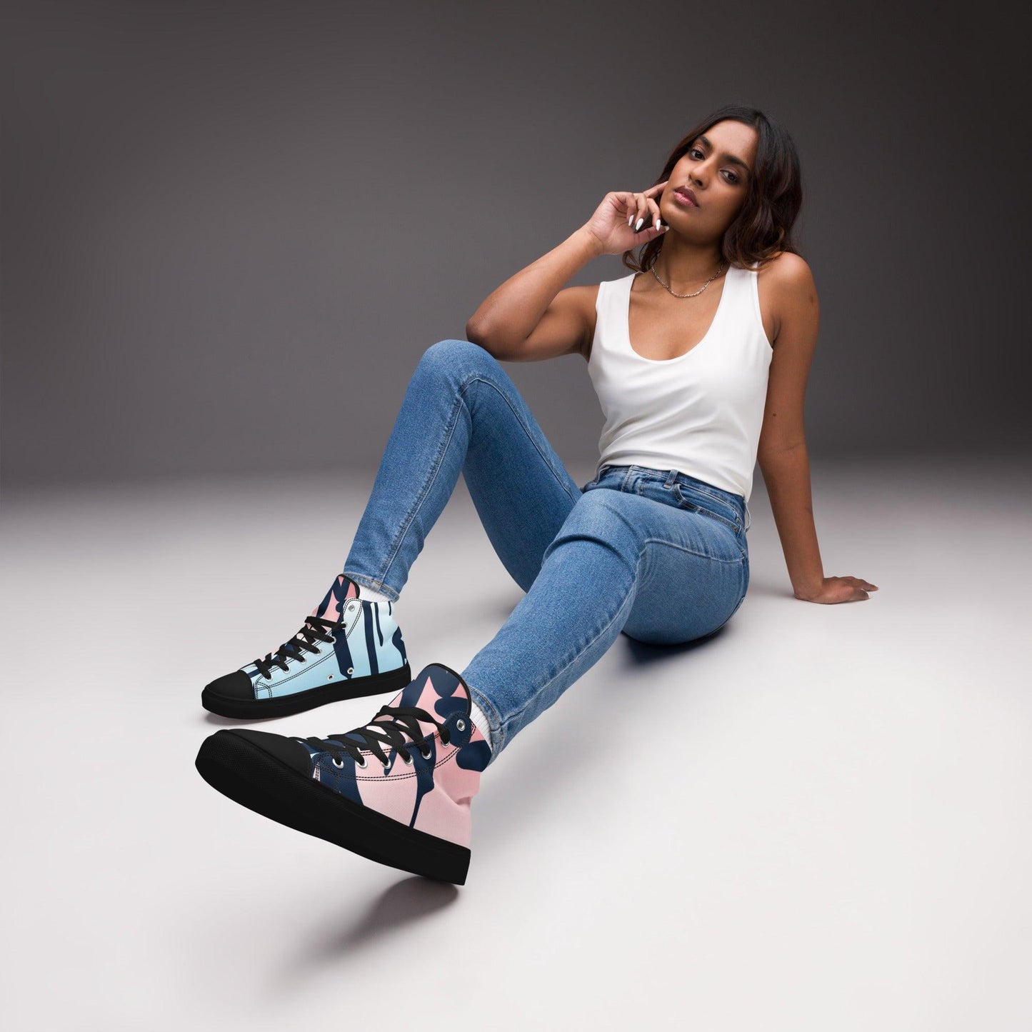 Traffic White Light Women’s High Top Canvas Shoes - Mo'Bays Backyard