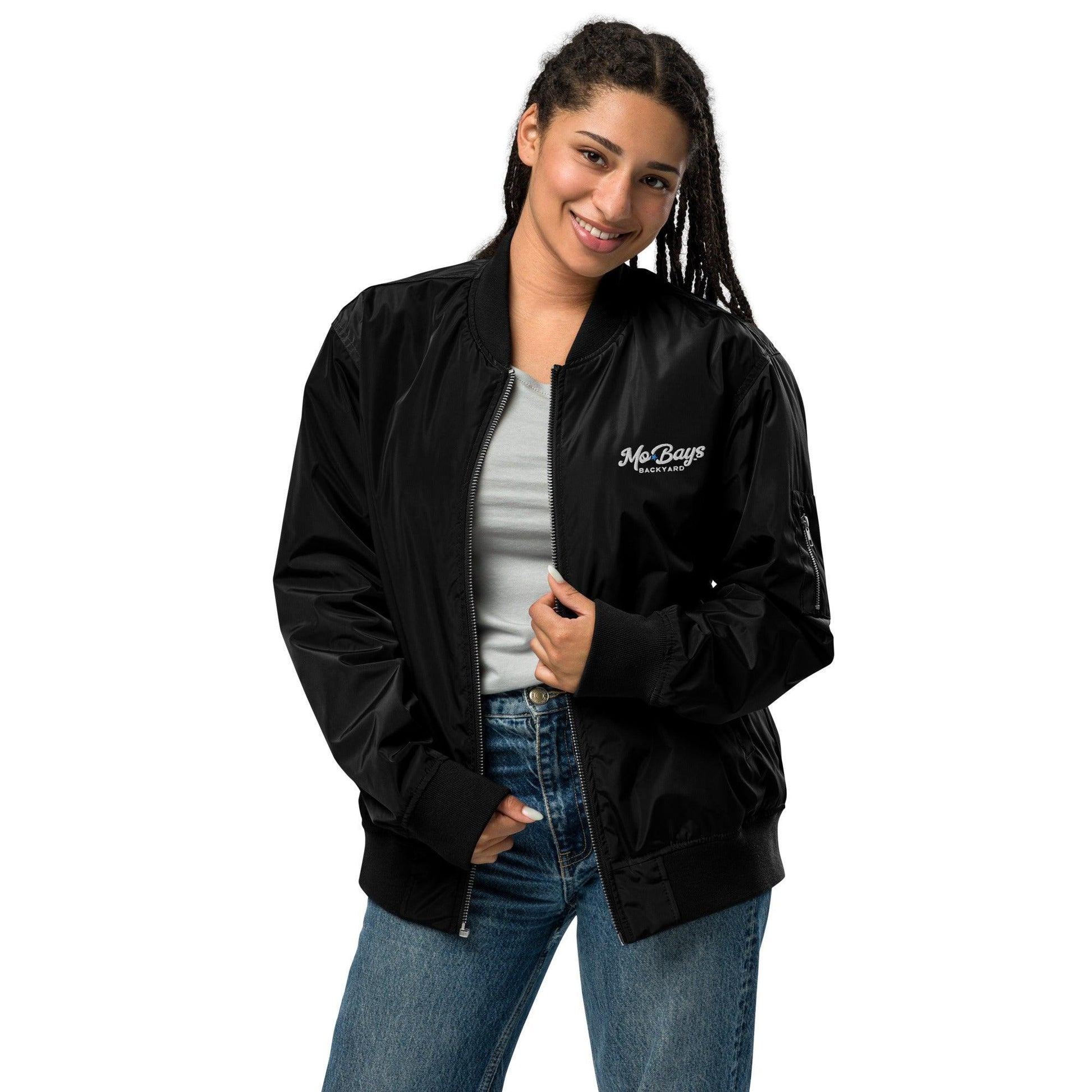 Headshot Premium Recycled Bomber Jacket - Mo'Bays Backyard