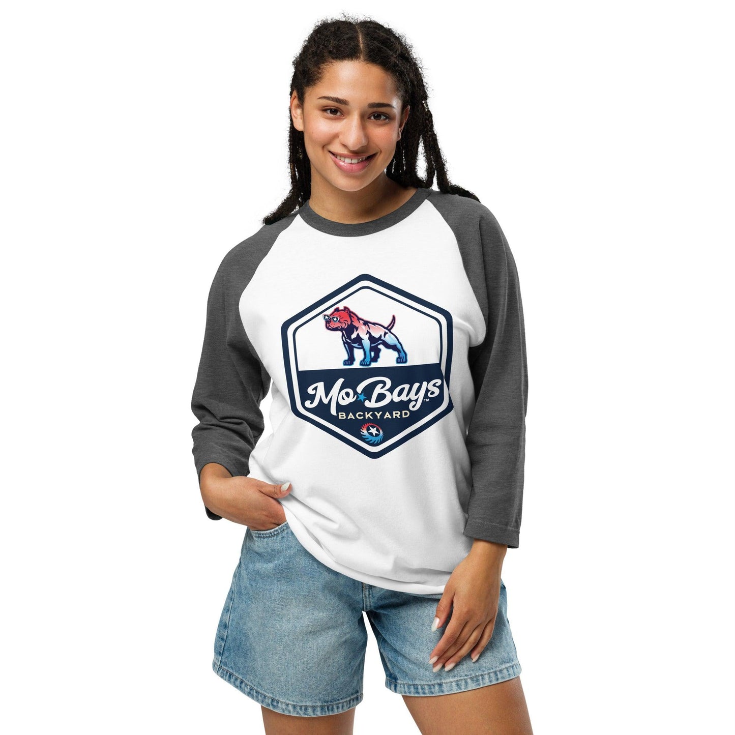 Hexagon 3/4 Sleeve Raglan Shirt - Mo'Bays Backyard