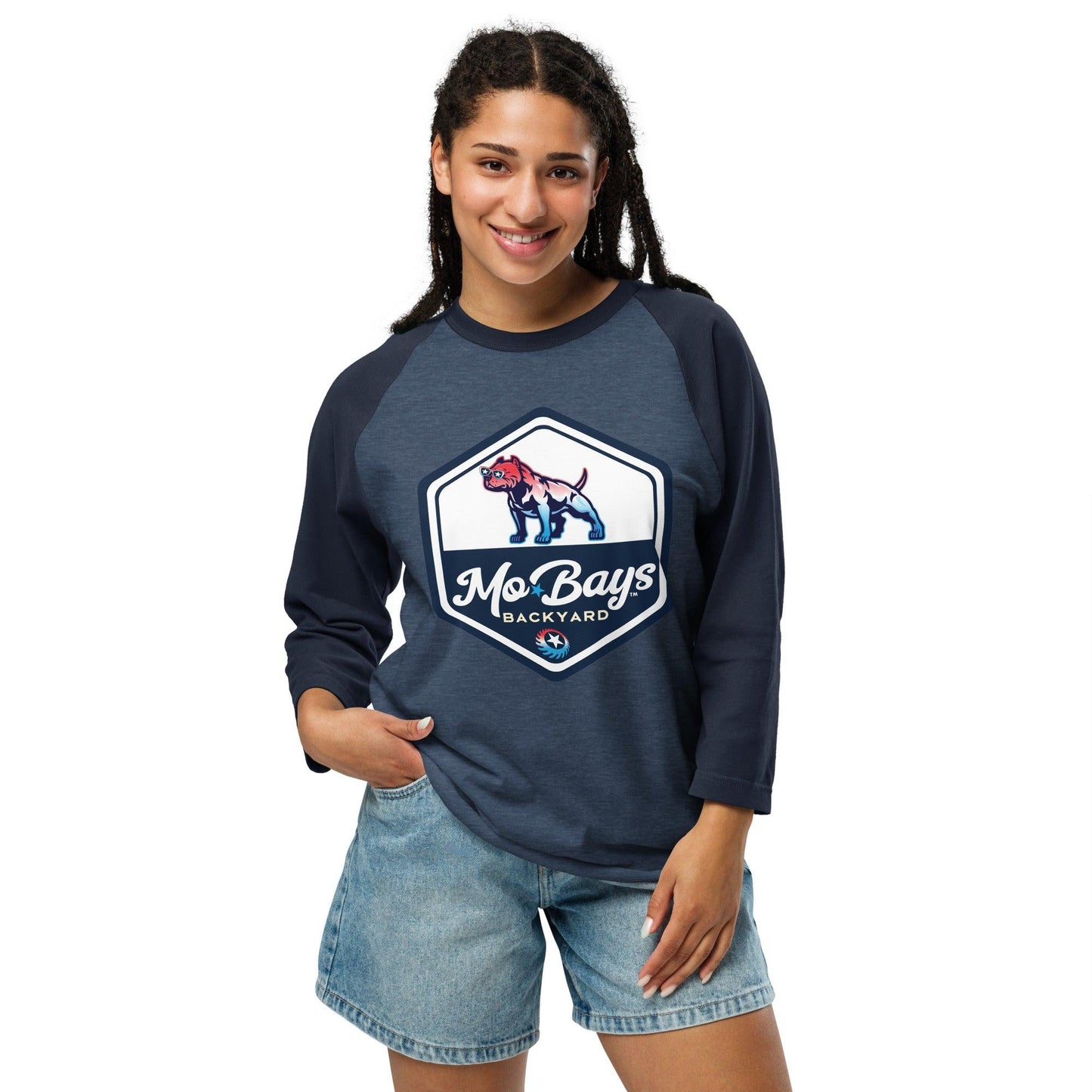 Hexagon 3/4 Sleeve Raglan Shirt - Mo'Bays Backyard