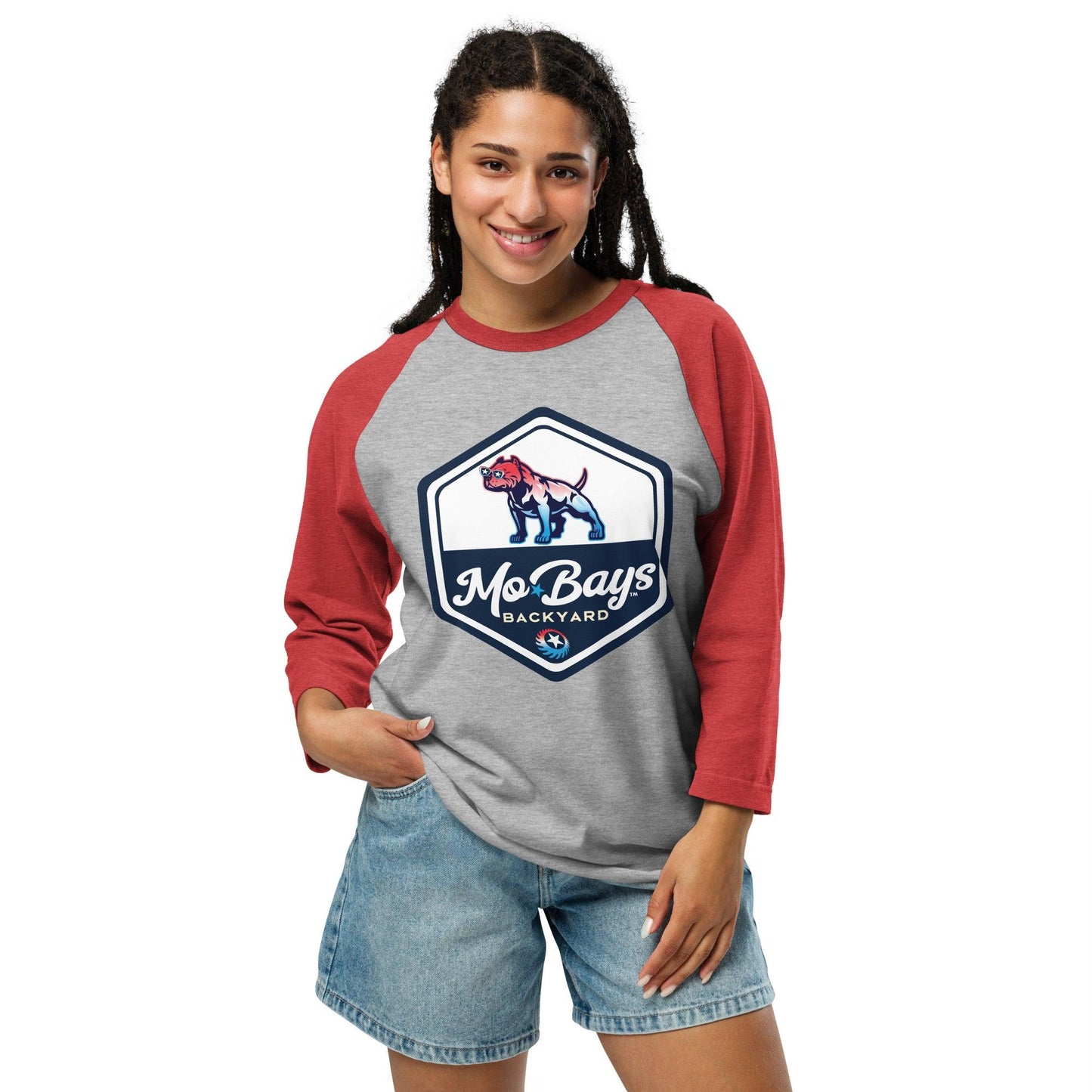 Hexagon 3/4 Sleeve Raglan Shirt - Mo'Bays Backyard