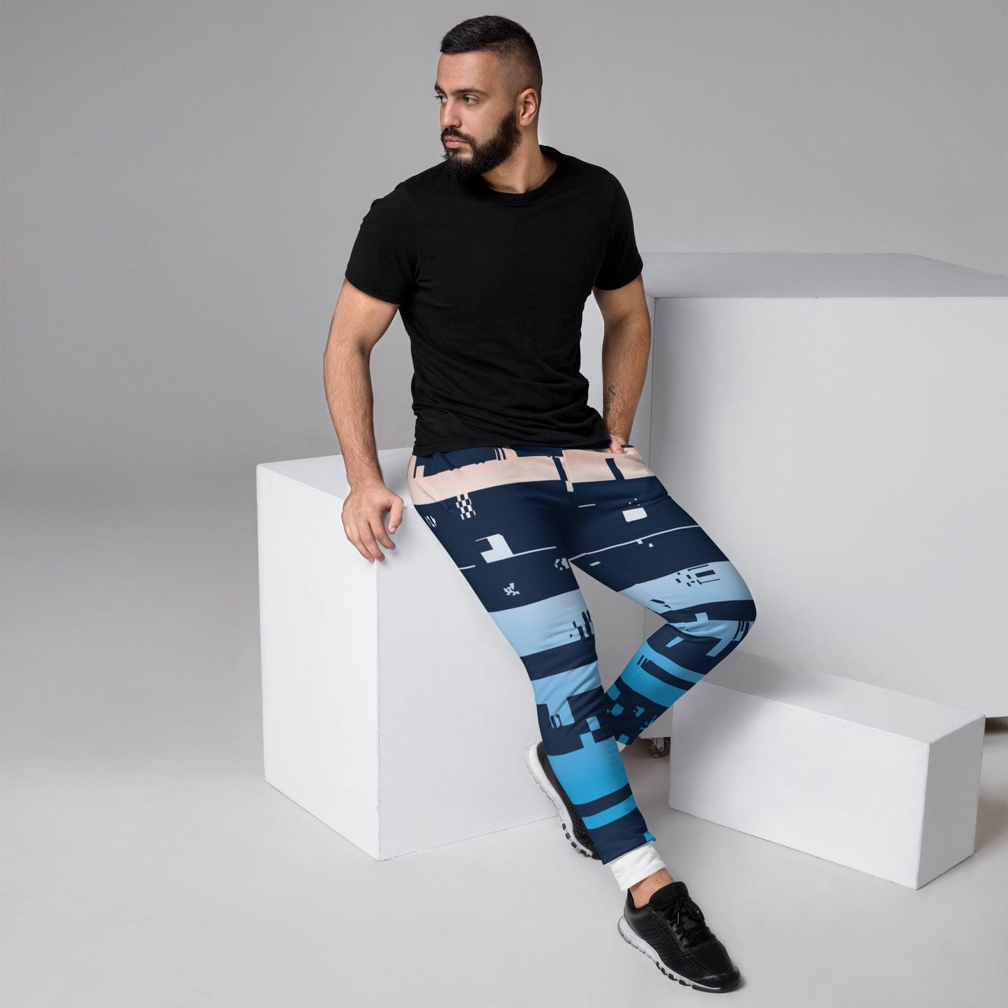 Noise Blue Dark Men's Joggers - Mo'Bays Backyard