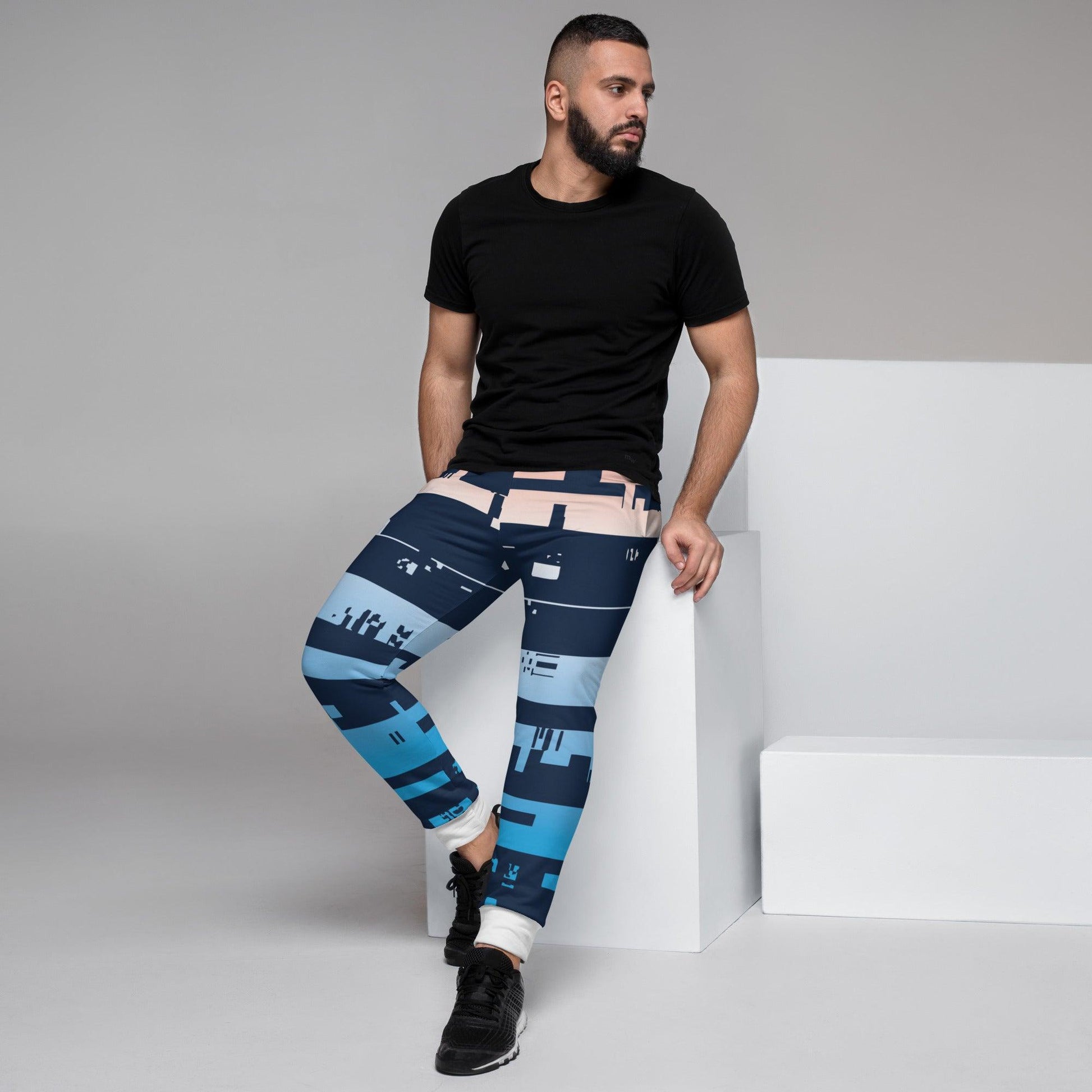 Noise Blue Dark Men's Joggers - Mo'Bays Backyard