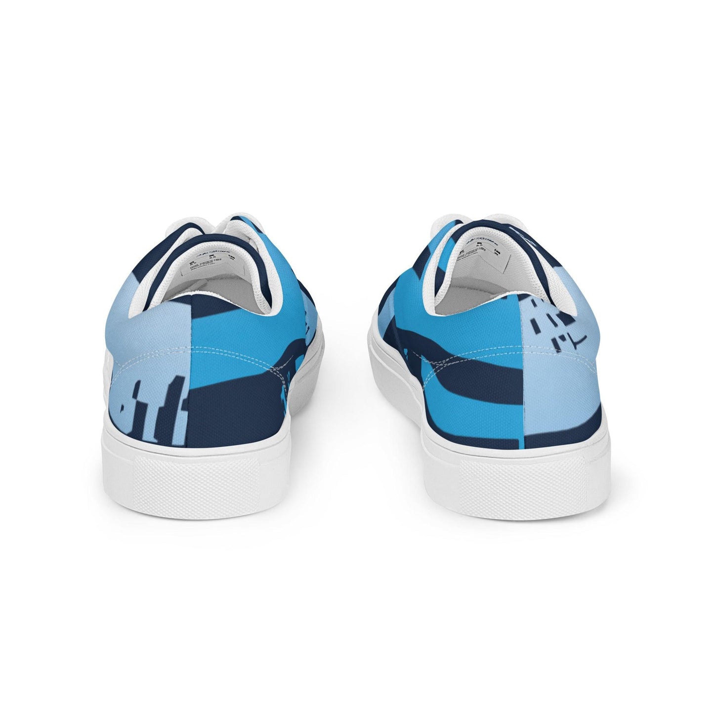 Noise Blue Dark Men’s Low Top Canvas Shoes - Mo'Bays Backyard