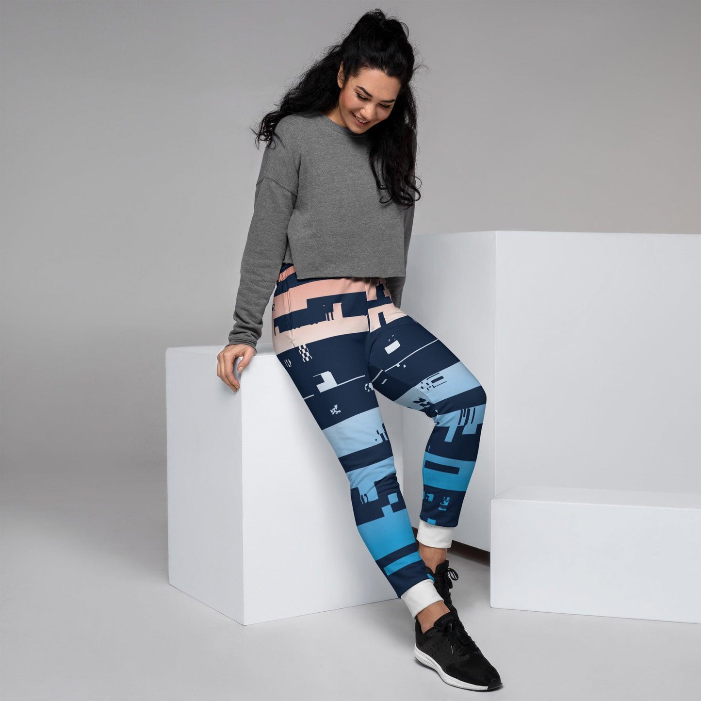 Noise Blue Dark Women's Joggers - Mo'Bays Backyard