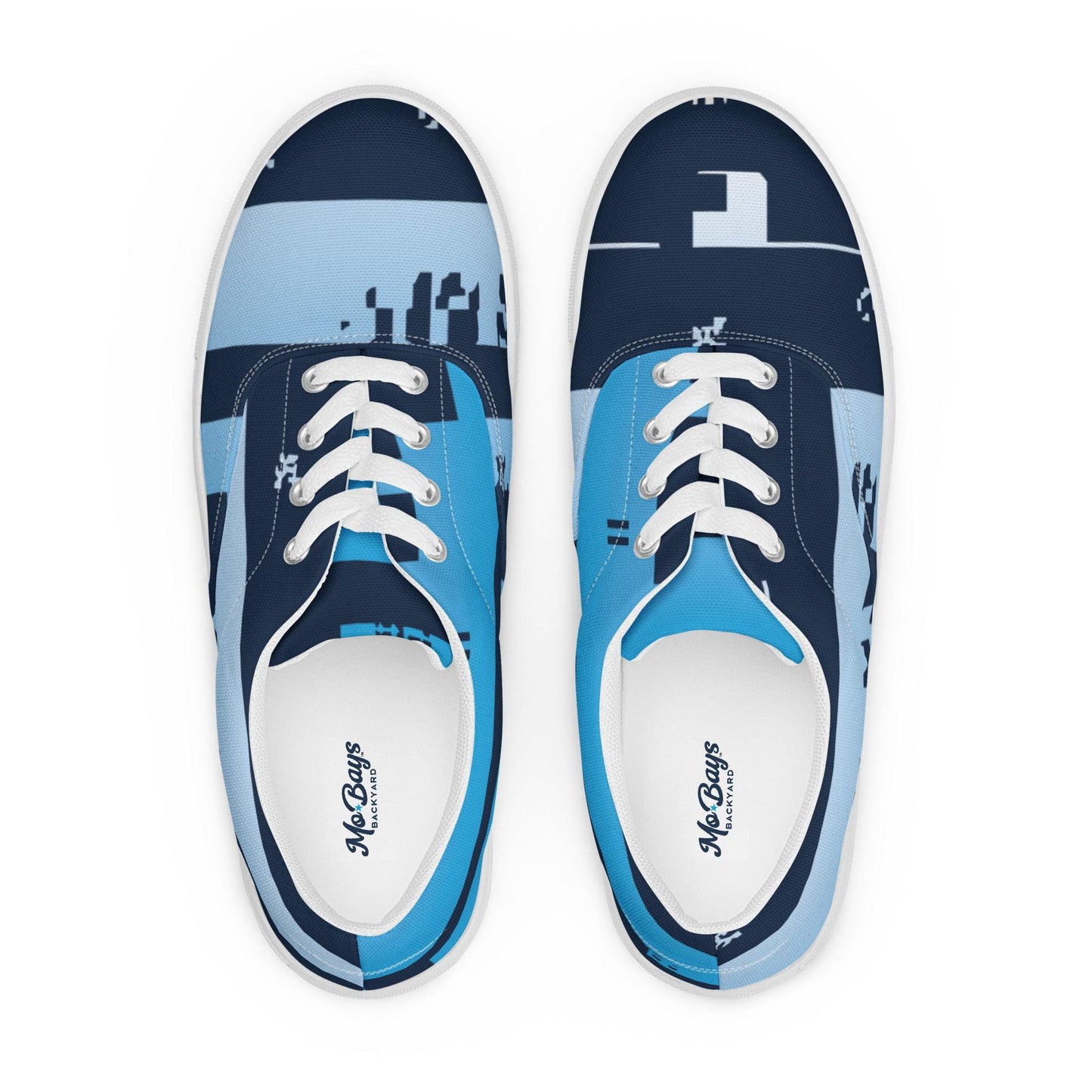 Noise Blue Dark Women’s Low Top Canvas Shoes - Mo'Bays Backyard